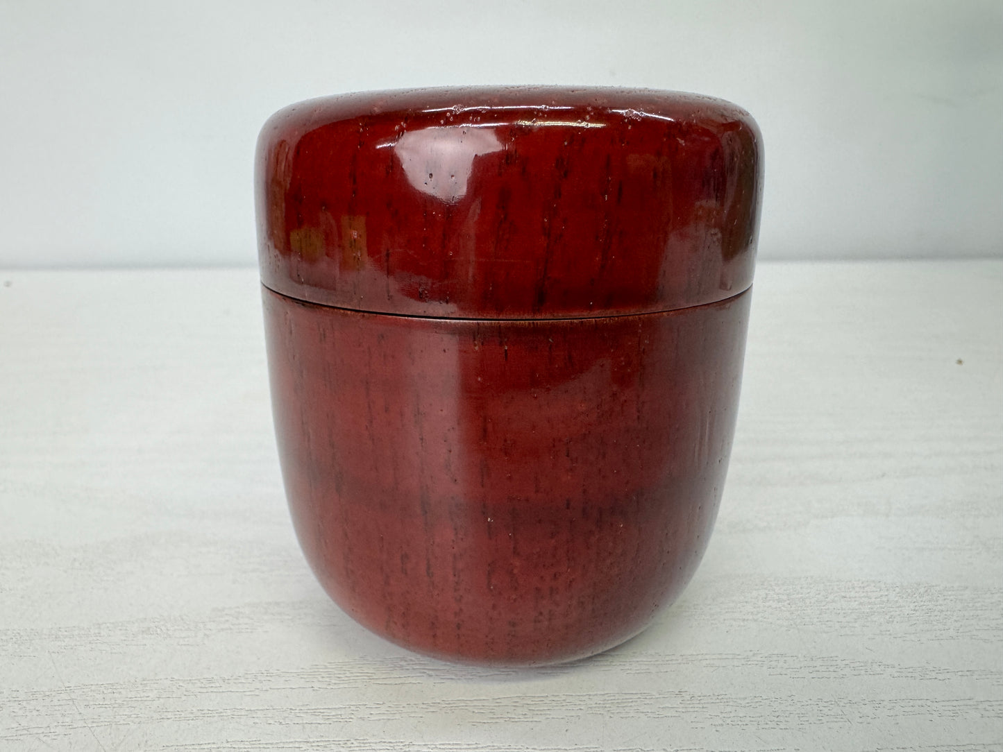 Y9930 TEA CADDY Tame-nuri Natsume signed box Japan antique matcha container