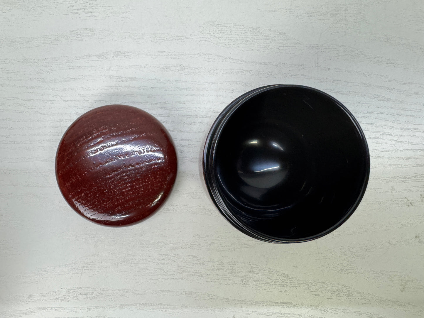 Y9930 TEA CADDY Tame-nuri Natsume signed box Japan antique matcha container