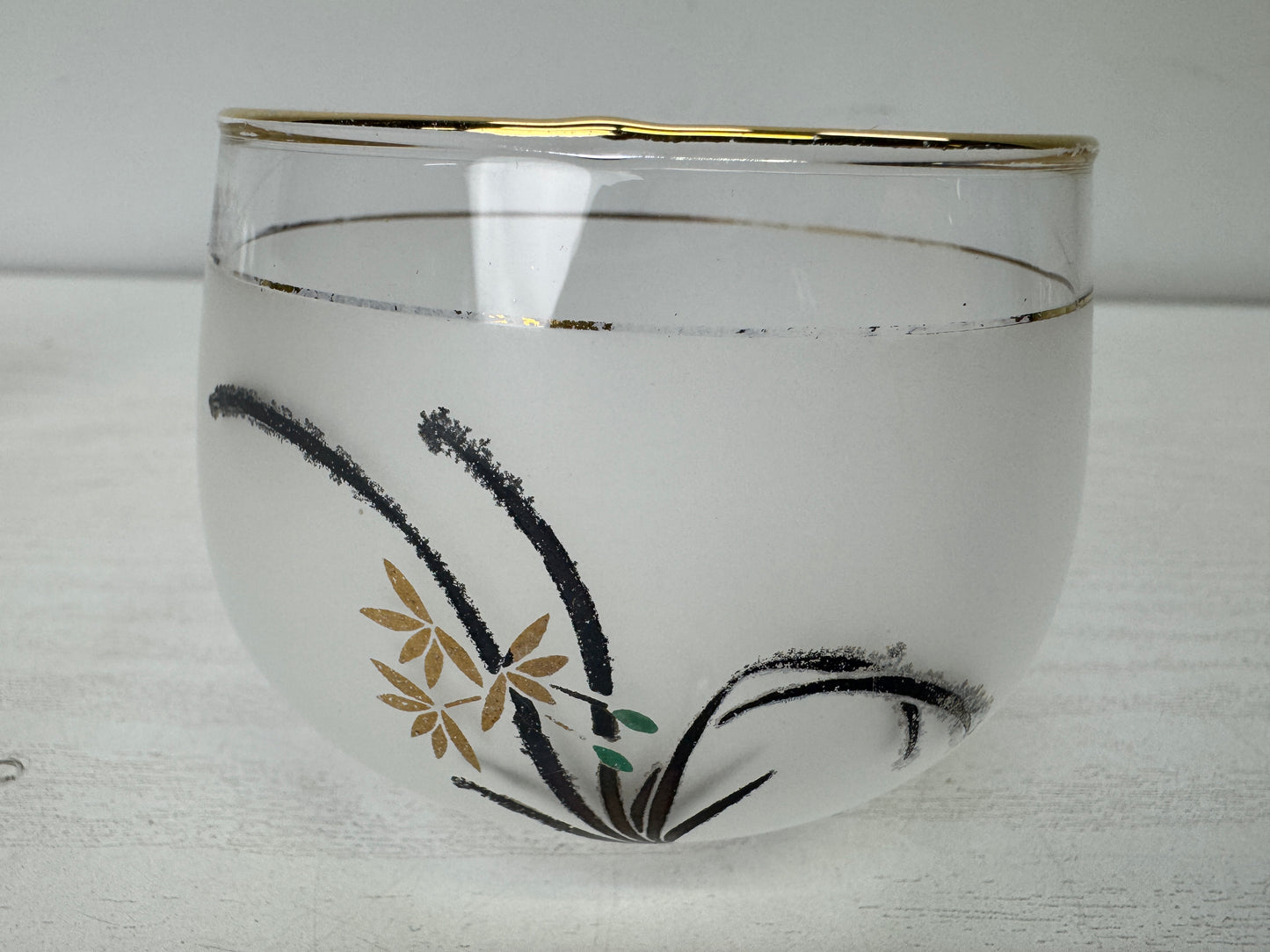 Y9932 YUNOMI glass teacup set of 5 box Japan antique sencha tea cup tableware