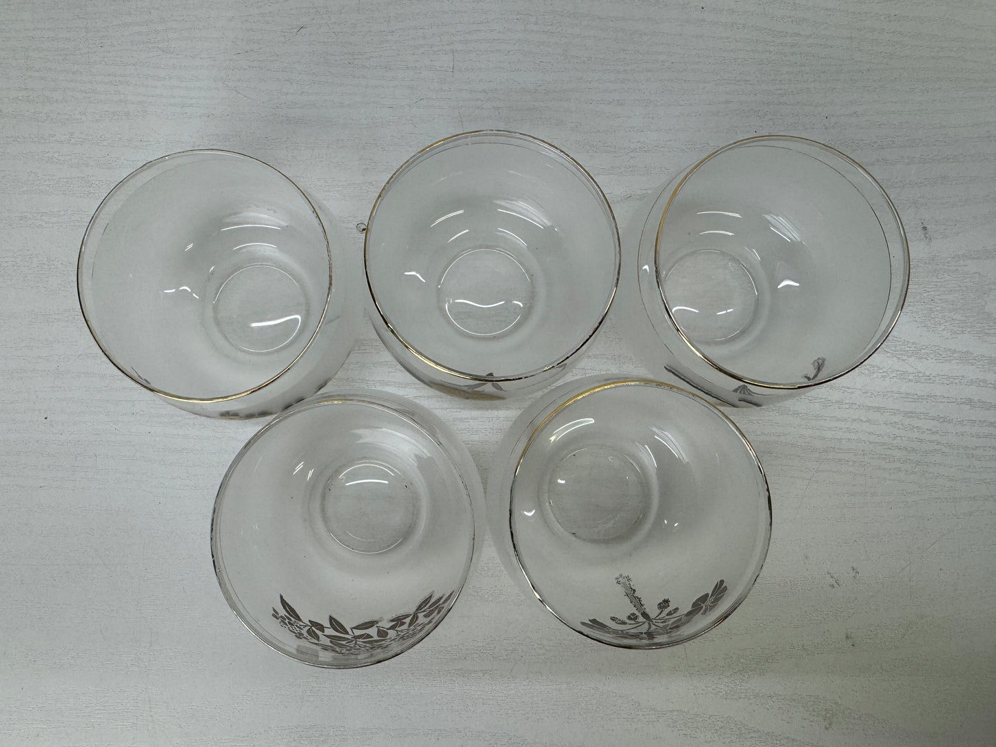 Y9932 YUNOMI glass teacup set of 5 box Japan antique sencha tea cup tableware