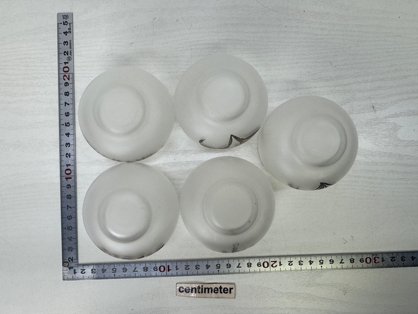 Y9932 YUNOMI glass teacup set of 5 box Japan antique sencha tea cup tableware