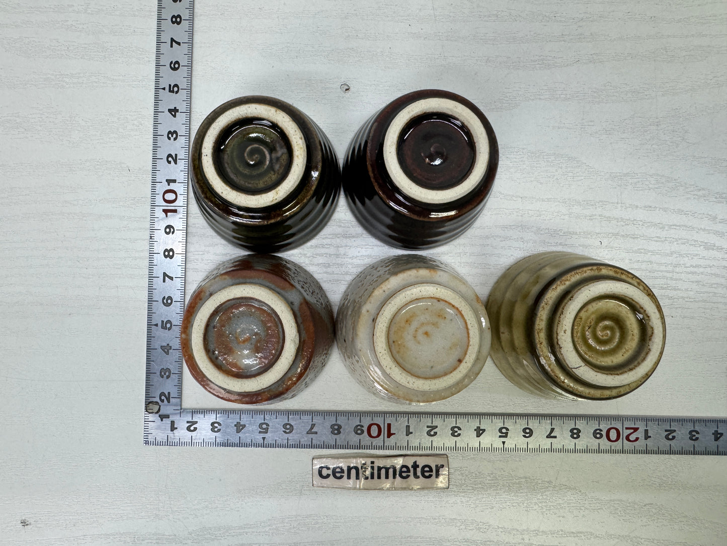 Y9933 CHAWAN Mino-ware sake cup set of 5 signed box Japan antique tableware