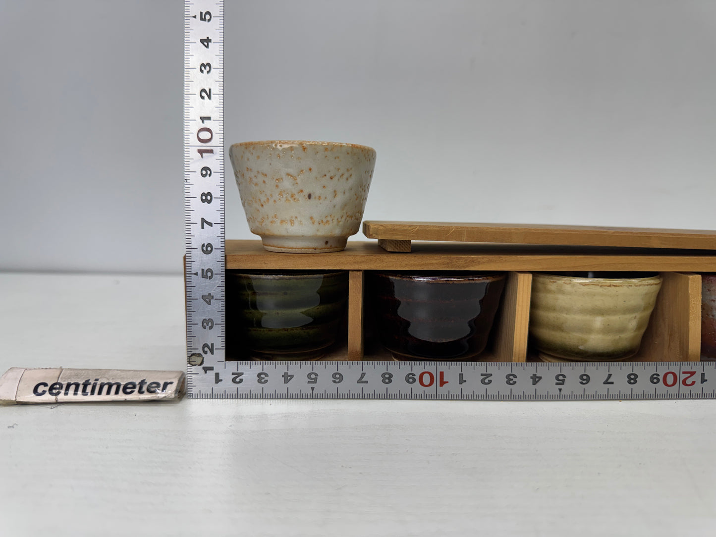 Y9933 CHAWAN Mino-ware sake cup set of 5 signed box Japan antique tableware