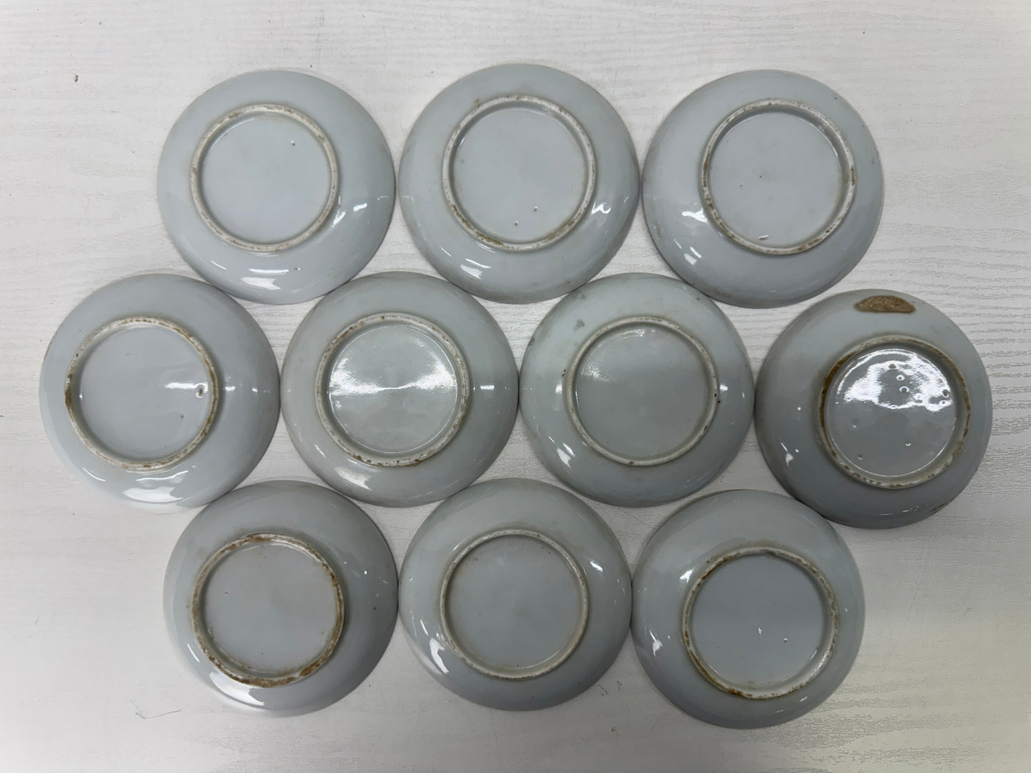 Y9935 DISH Seto-ware Carp plate set of 10 color picture Japan antique tableware