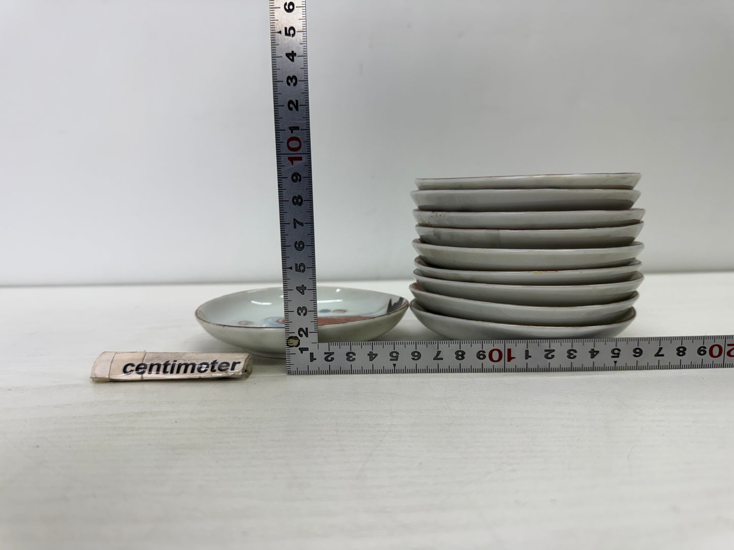 Y9935 DISH Seto-ware Carp plate set of 10 color picture Japan antique tableware