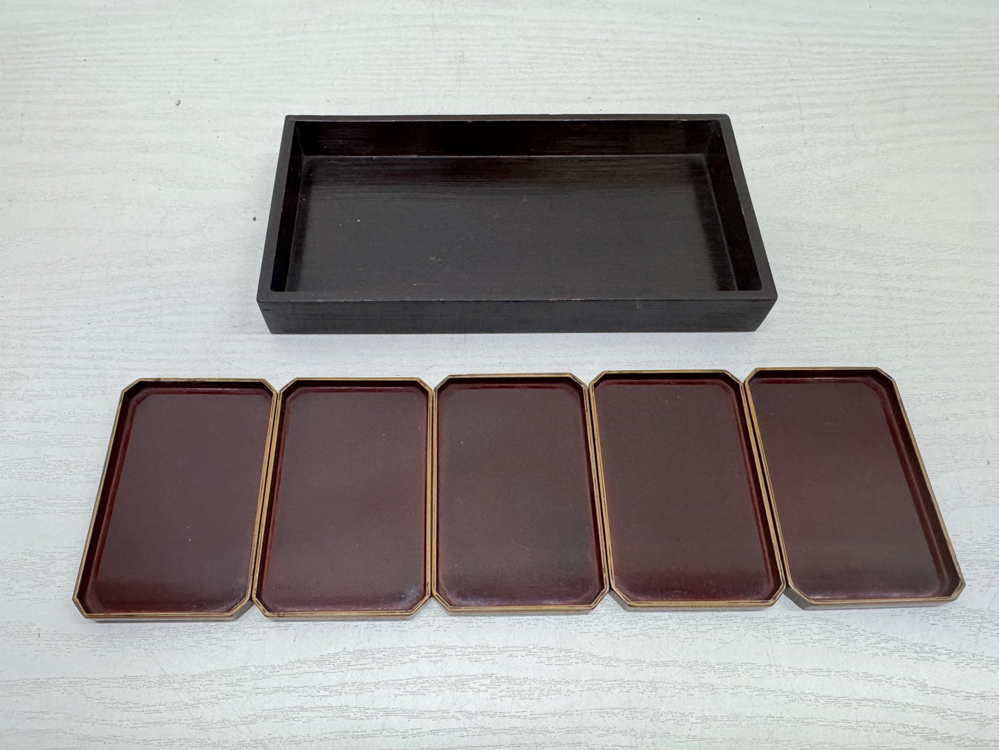 Y9936 BOX Lacquered outdoor lunchbox Edo period Japan antique food container