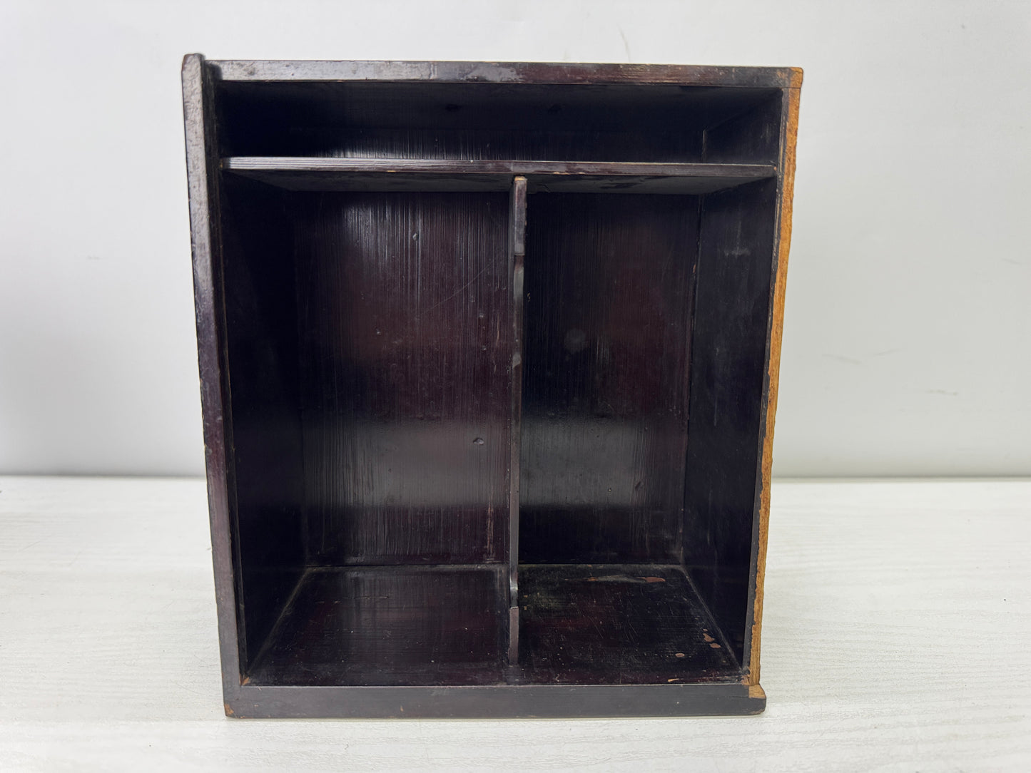 Y9936 BOX Lacquered outdoor lunchbox Edo period Japan antique food container