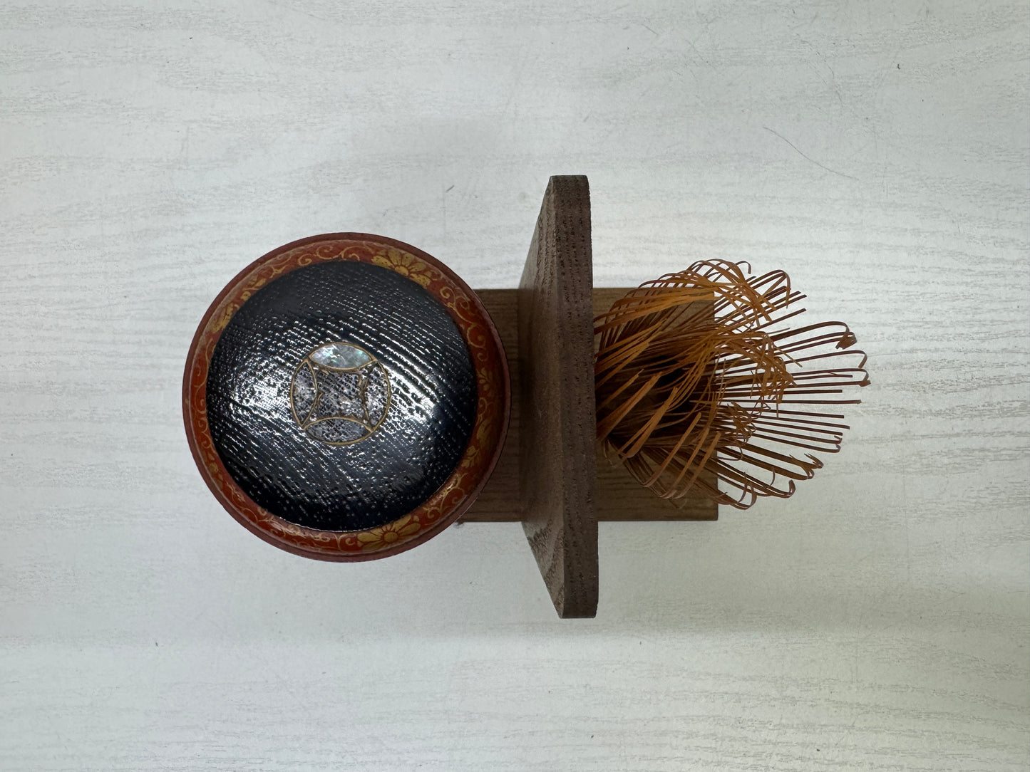 Y9937 CHAWAN Tea ceremony set box Shino-ware bowl chasen whisk Japan antique