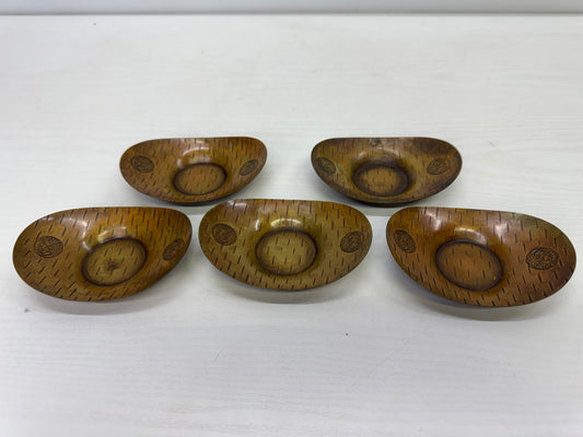 Y9938 DISH copper Chataku Coaster oval signed Japan antique Sencha tea utensils