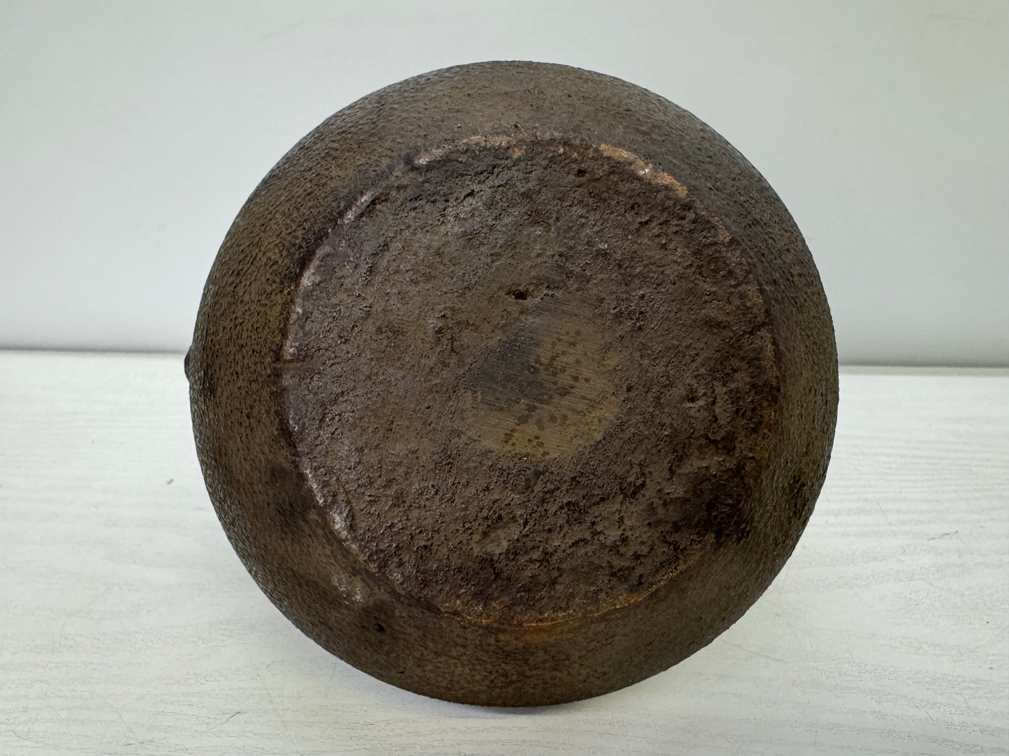 Y9939 TETSUBIN Iron kettle Arare pattern copper lid Japan antique teapot tea