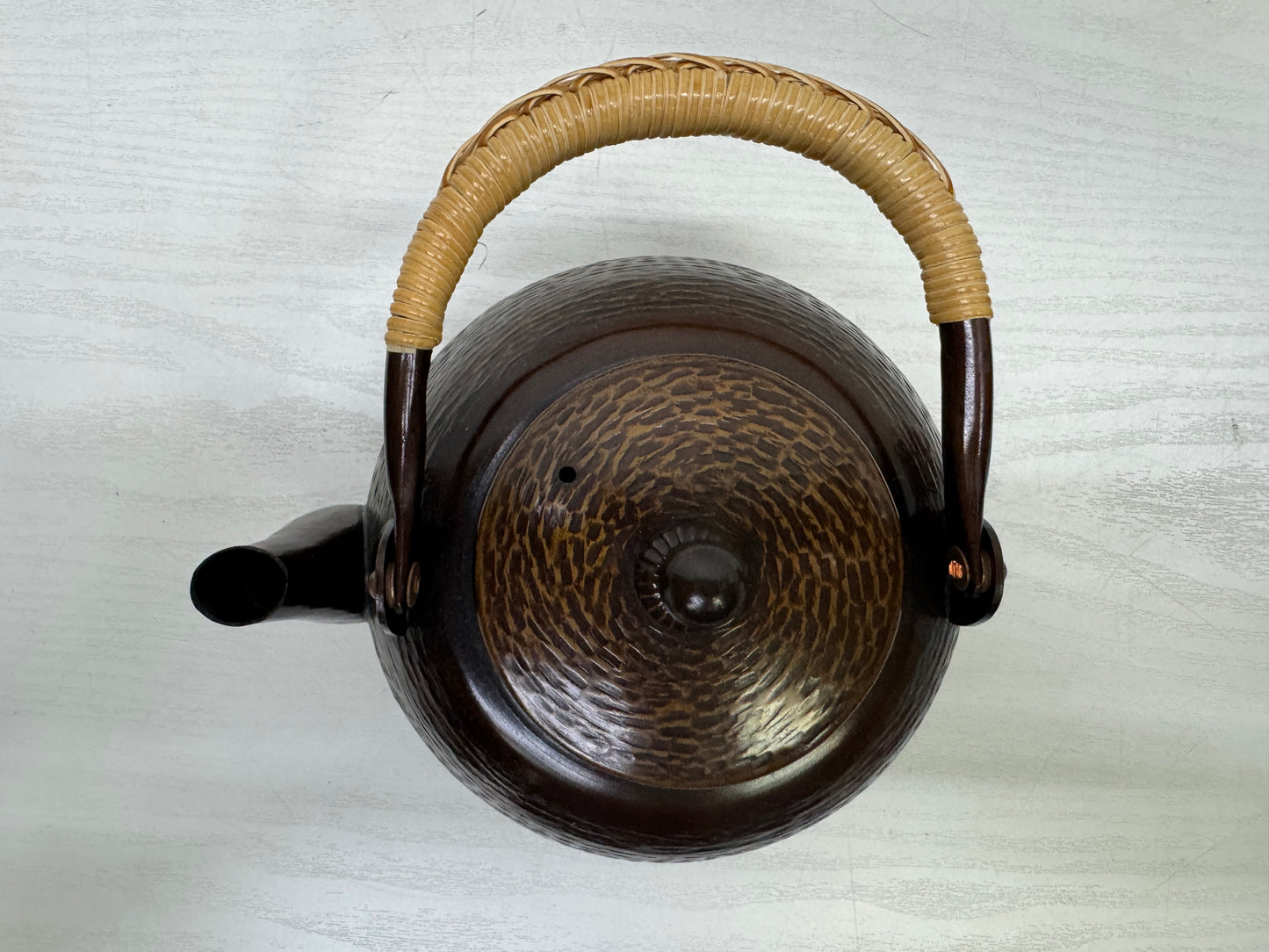 Y9940 KETTLE Copper hammered tea pot water jug Japan antique kitchen cooking