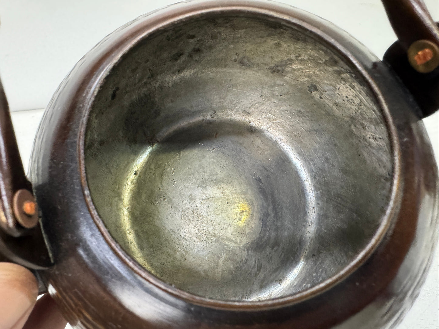 Y9940 KETTLE Copper hammered tea pot water jug Japan antique kitchen cooking