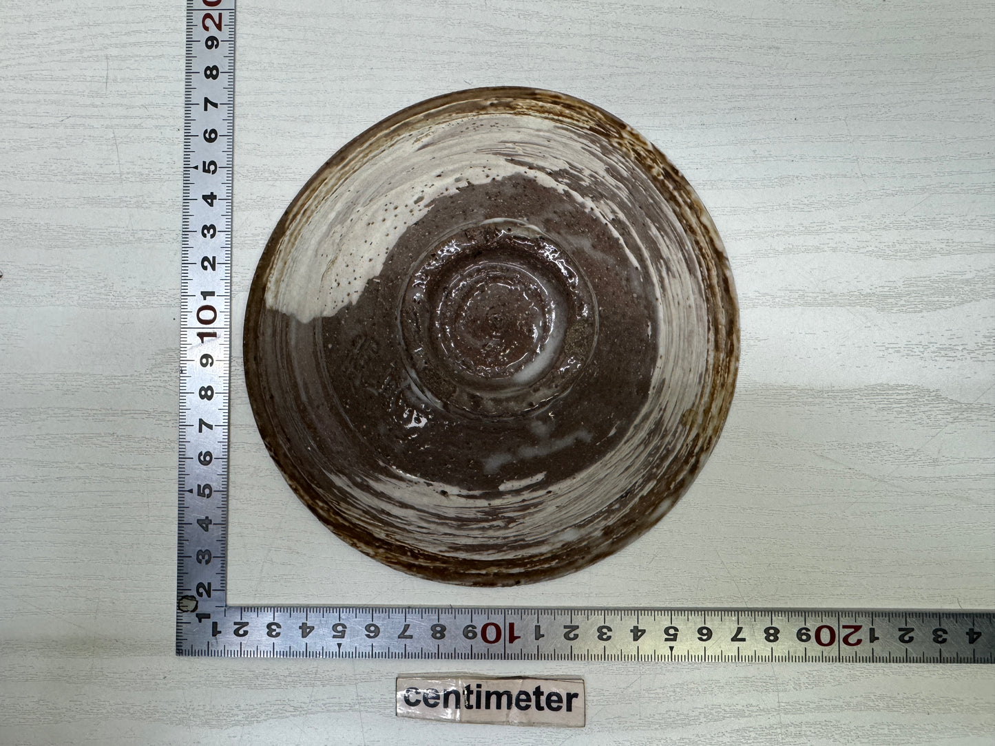 Y9942 CHAWAN Mishima bowl signed box Japan antique tea ceremony pottery cup