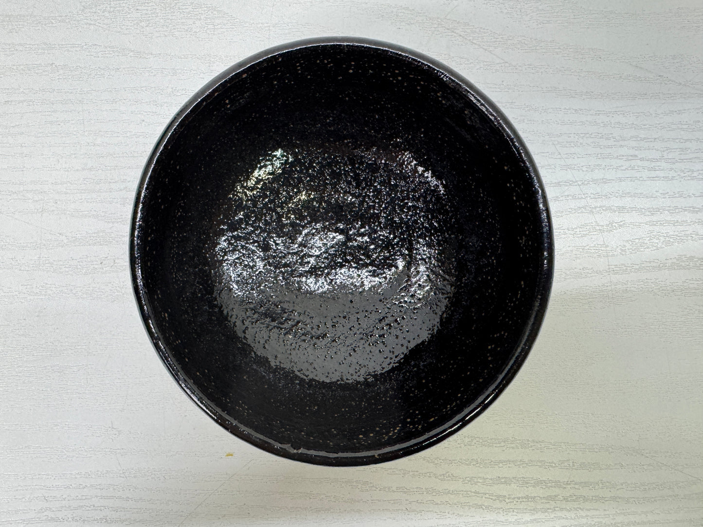 Y9945 CHAWAN Raku-ware black bowl signed box Japan antique tea ceremony pottery