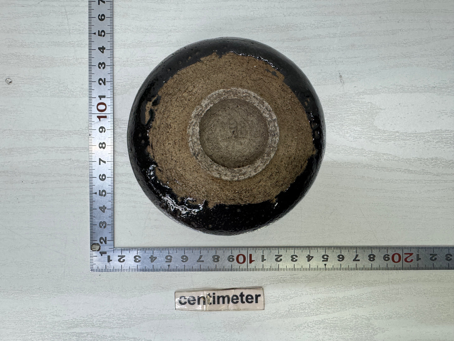 Y9945 CHAWAN Raku-ware black bowl signed box Japan antique tea ceremony pottery