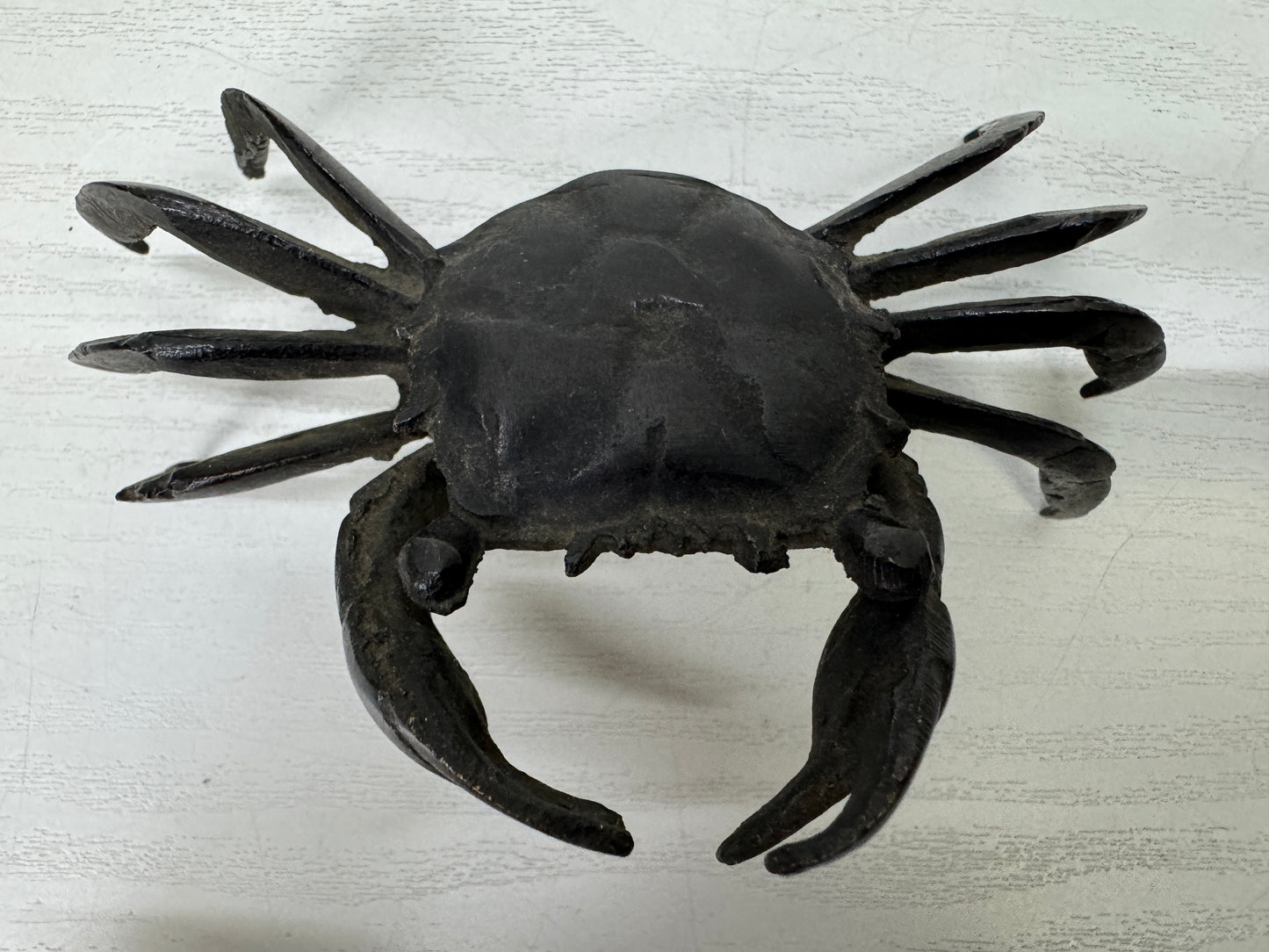 Y9950 OKIMONO copper Crab figurine set of 3 Japan antique interior marine figure