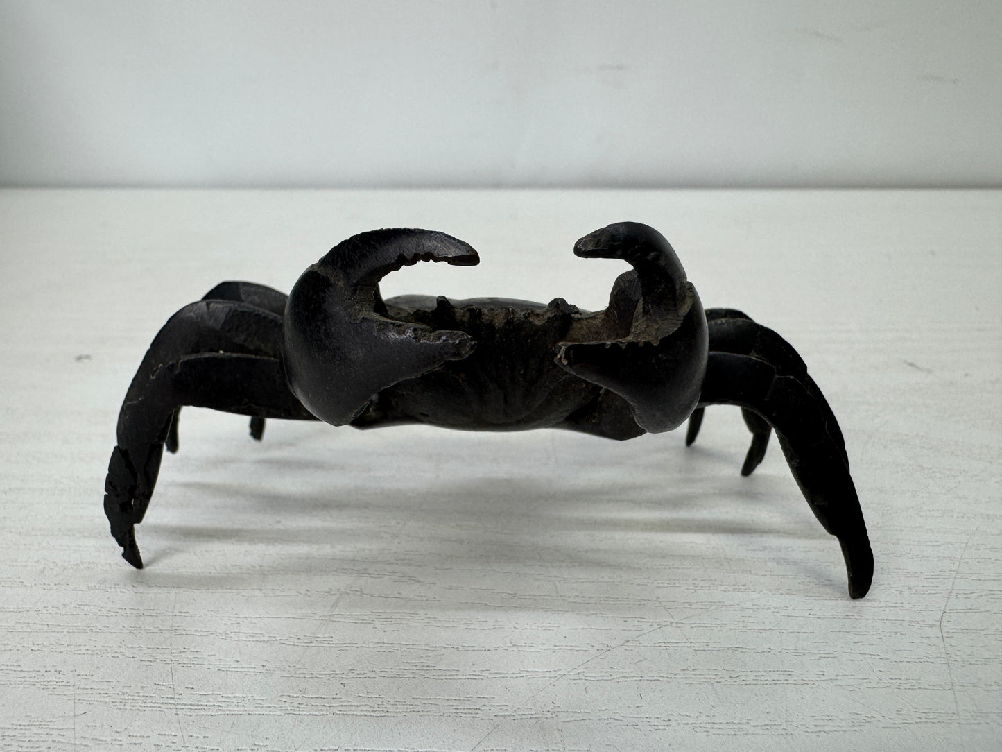Y9950 OKIMONO copper Crab figurine set of 3 Japan antique interior marine figure