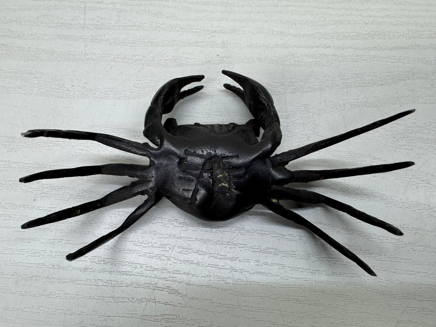 Y9950 OKIMONO copper Crab figurine set of 3 Japan antique interior marine figure