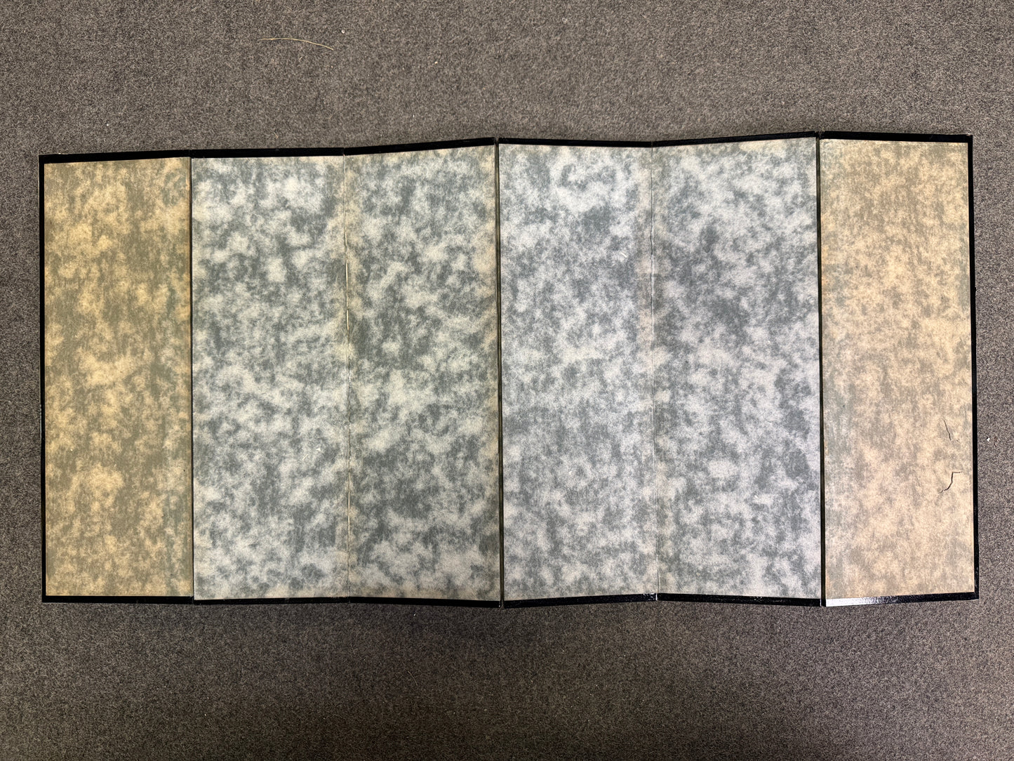 Y9951 HINA DOLL small gold Folding screen pair box Japan antique interior decor