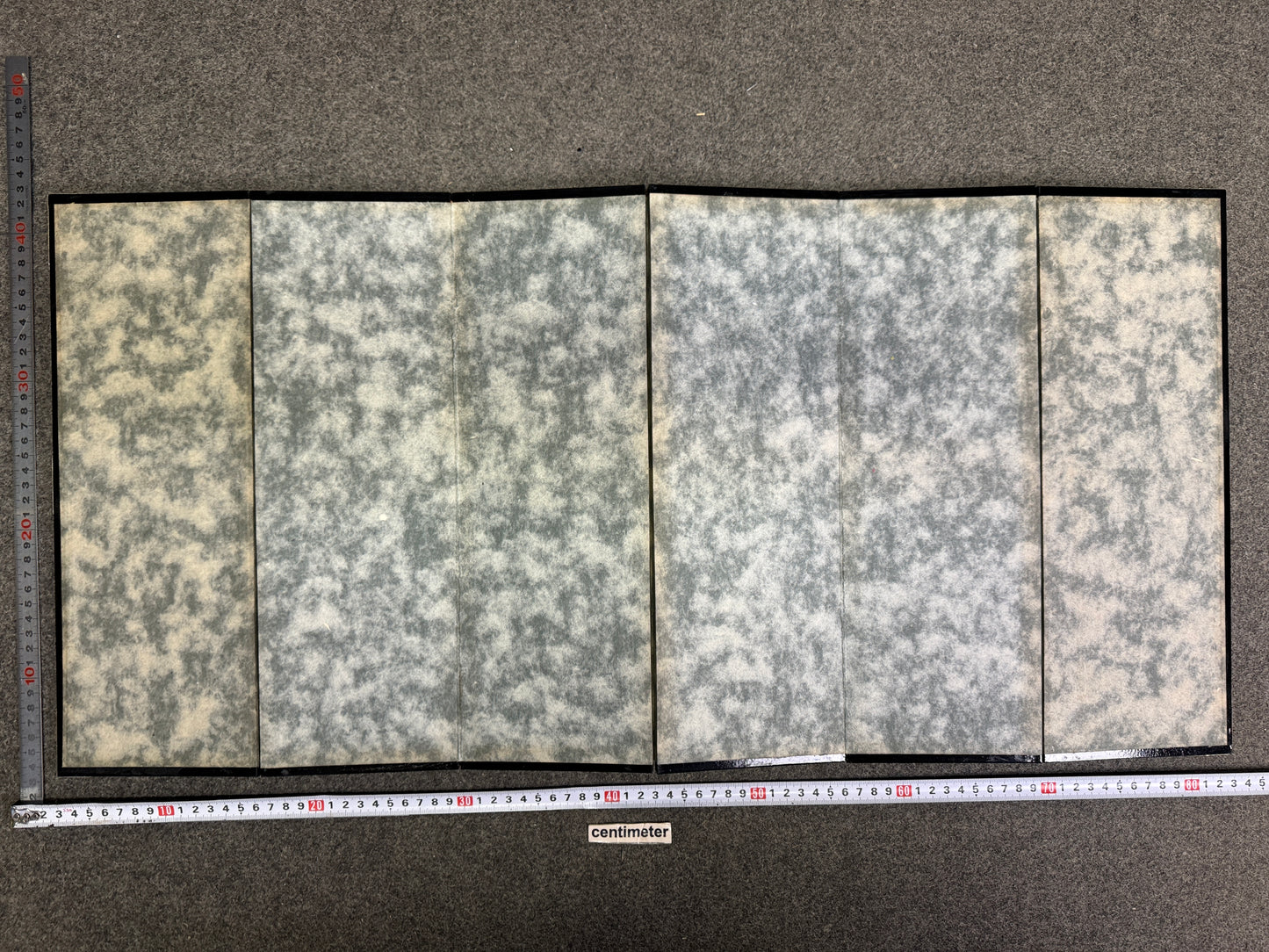 Y9951 HINA DOLL small gold Folding screen pair box Japan antique interior decor