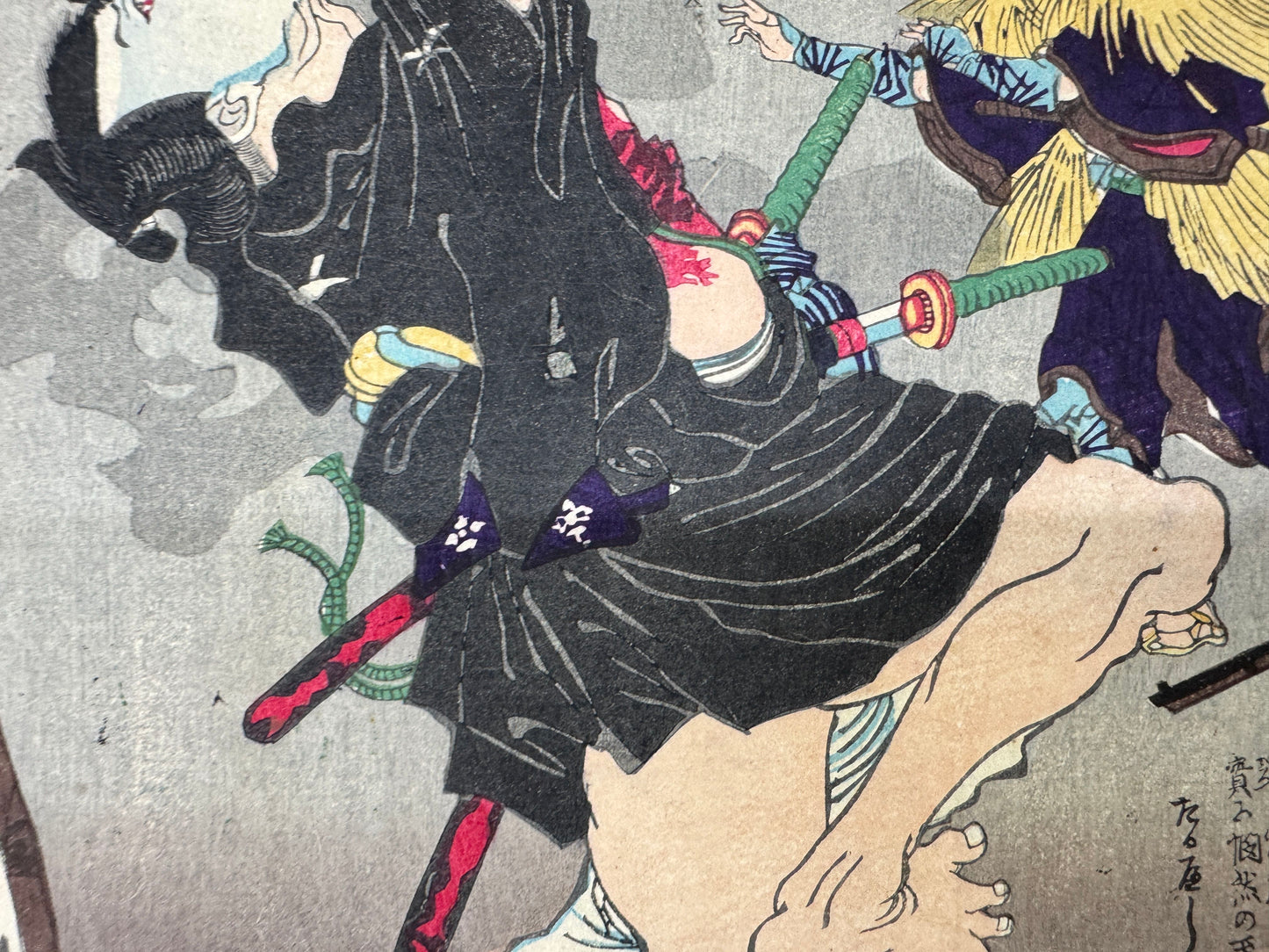 Y9958 WOODBLOCK PRINT Yoshiiku Portrait person Japan Ukiyoe antique art interior