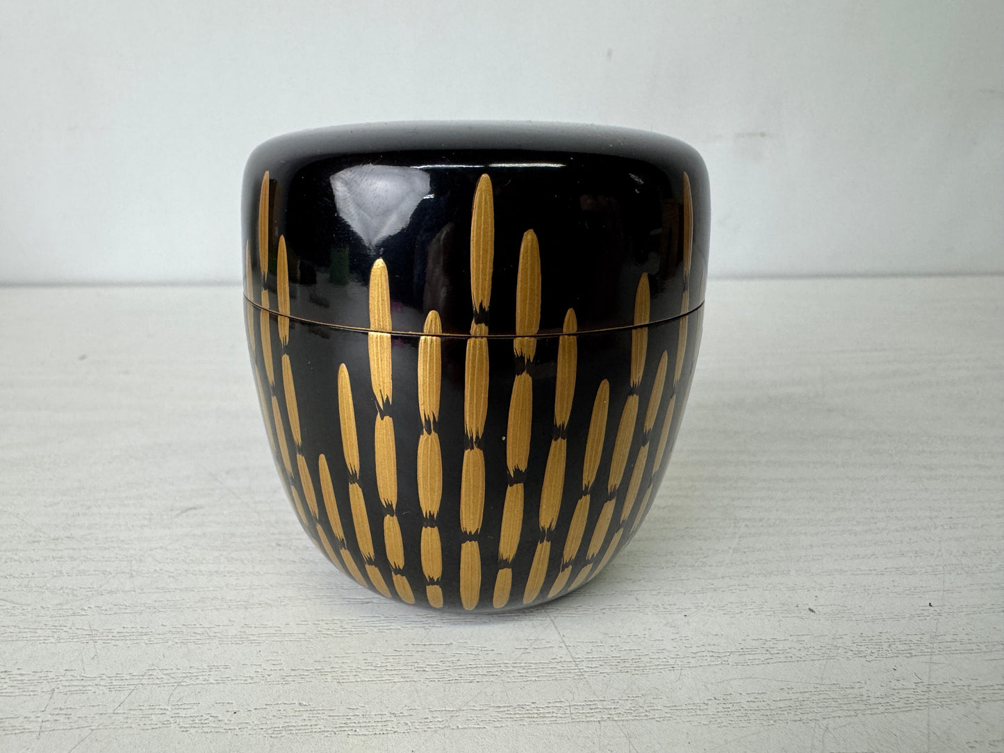 Y9967 TEA CADDY Makie Natsume signed box Japan antique matcha container case