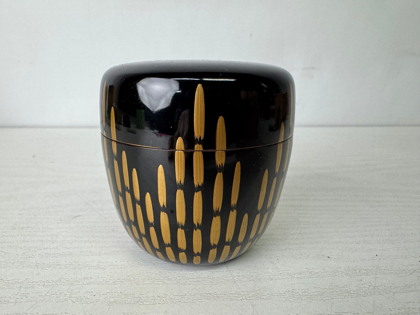 Y9967 TEA CADDY Makie Natsume signed box Japan antique matcha container case