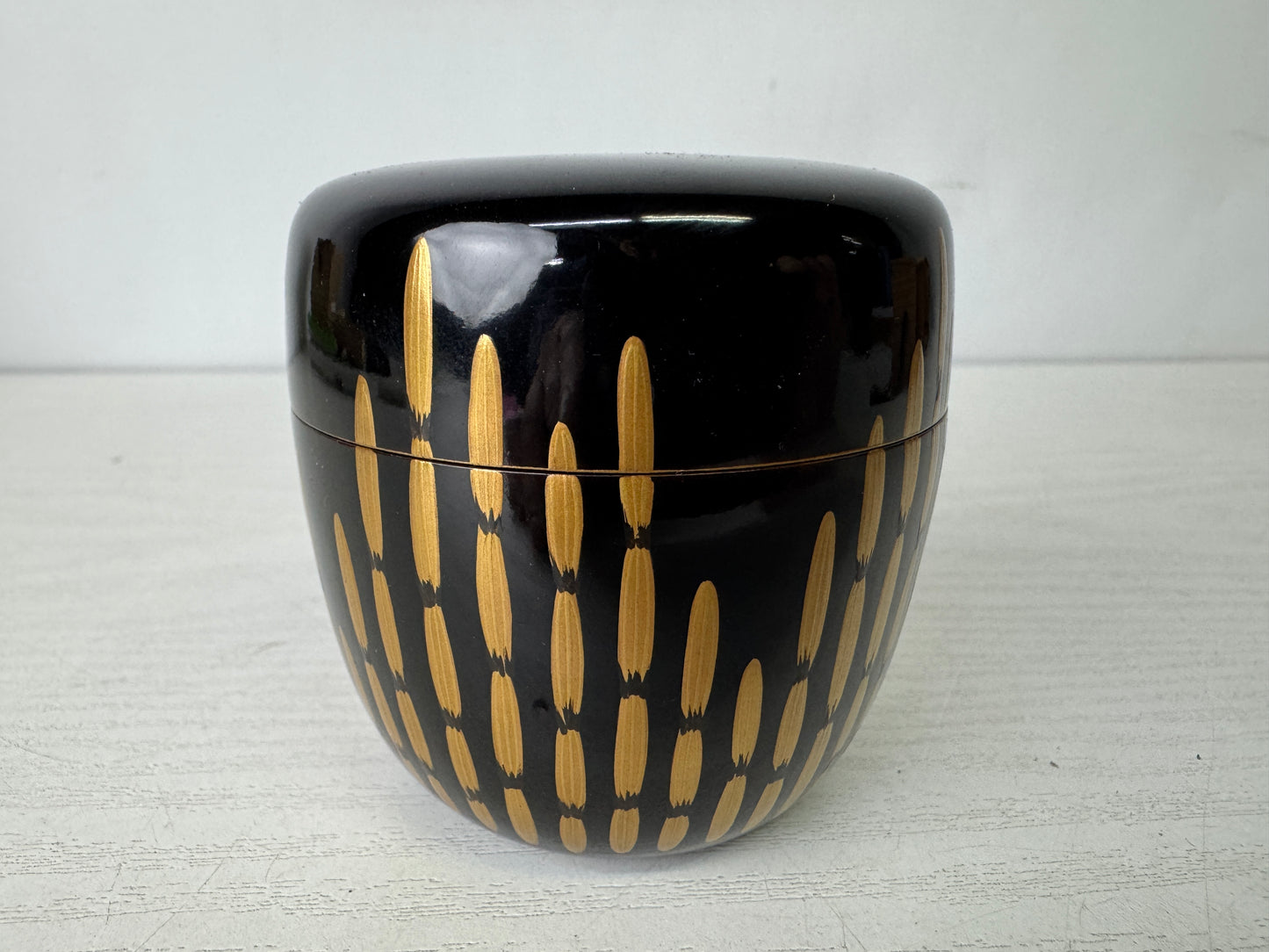 Y9967 TEA CADDY Makie Natsume signed box Japan antique matcha container case