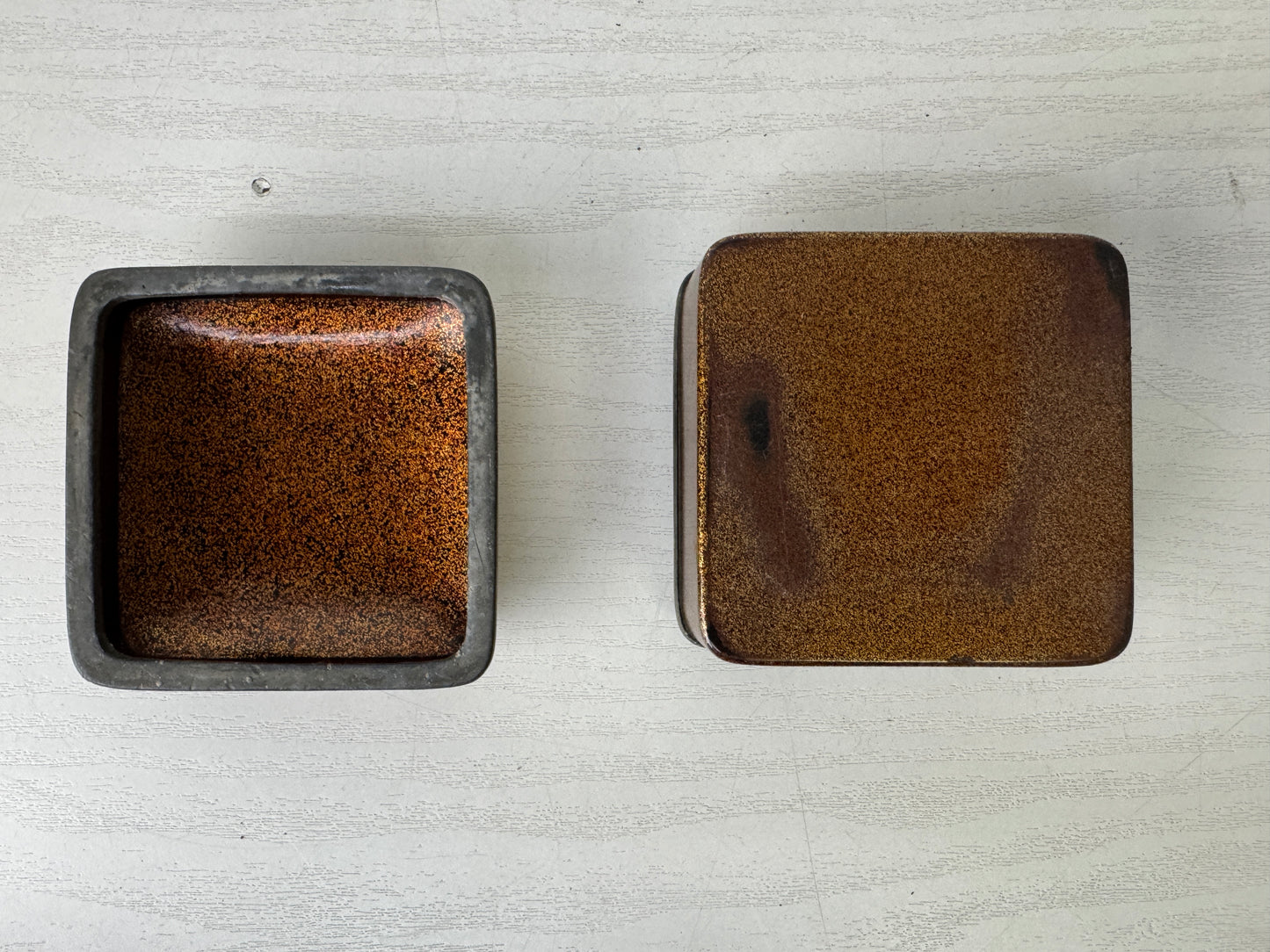 Y9969 BOX Makie tin-rimmed Incense holder Japan antique aromatherapy fragrance