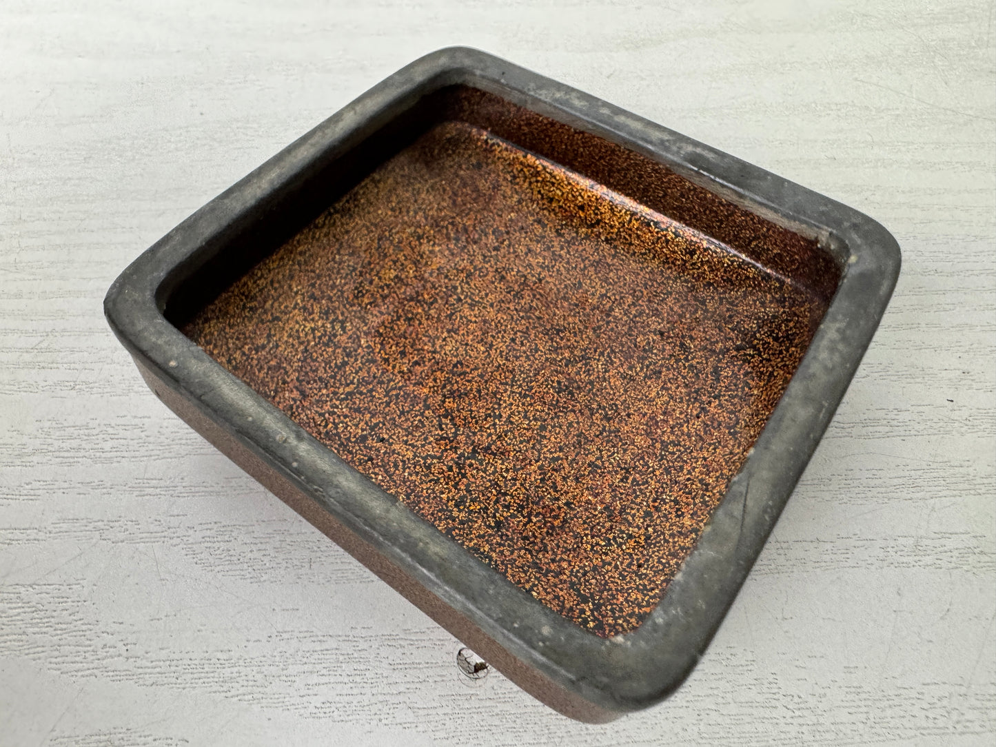 Y9969 BOX Makie tin-rimmed Incense holder Japan antique aromatherapy fragrance