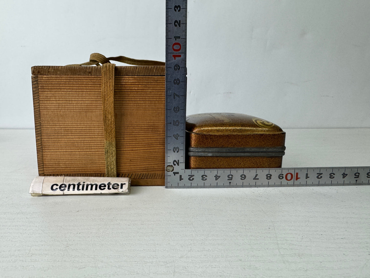 Y9969 BOX Makie tin-rimmed Incense holder Japan antique aromatherapy fragrance