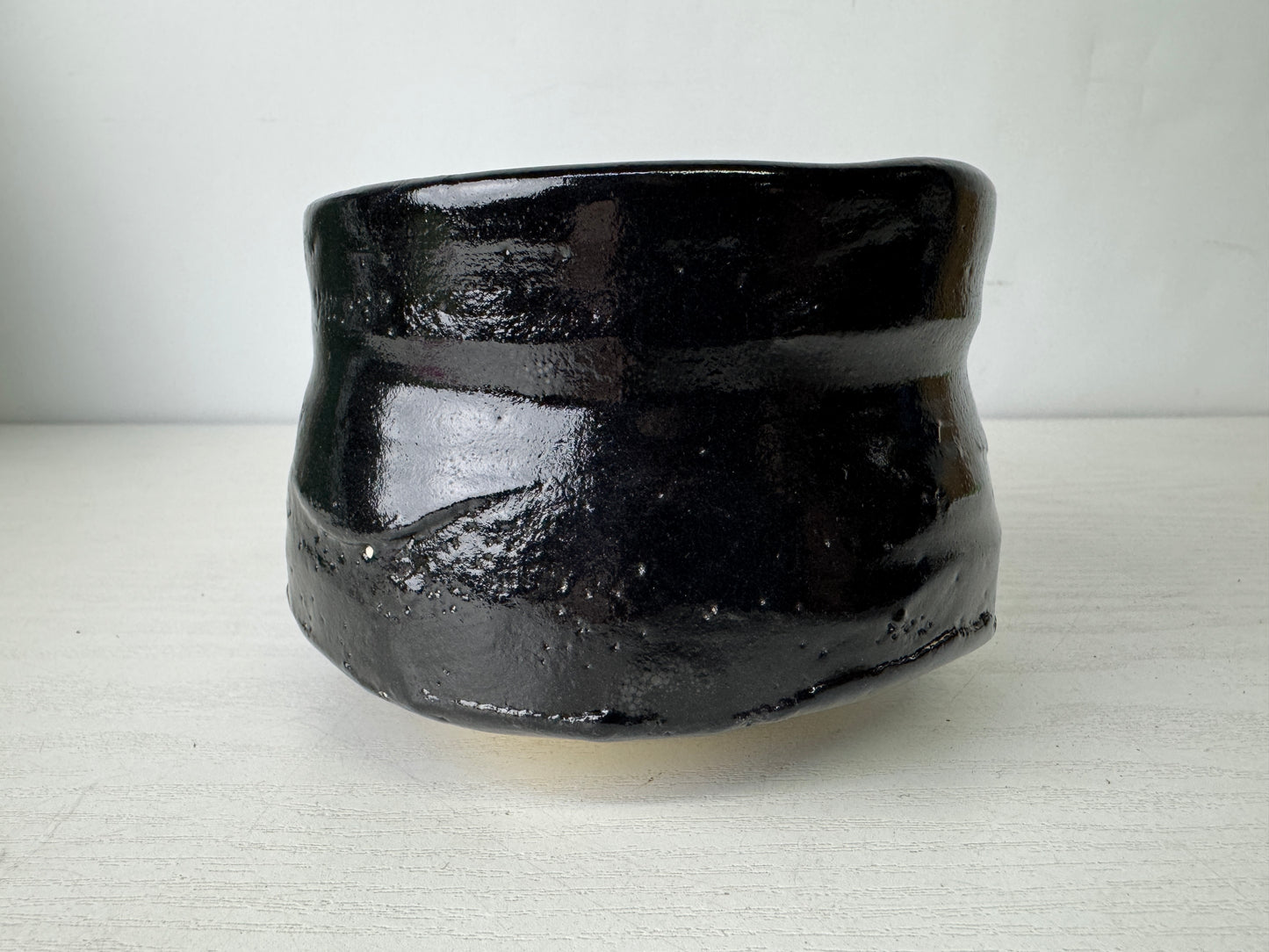 Y9972 CHAWAN Seto-ware Seto-guro bowl signed box Japan antique tea ceremony cup