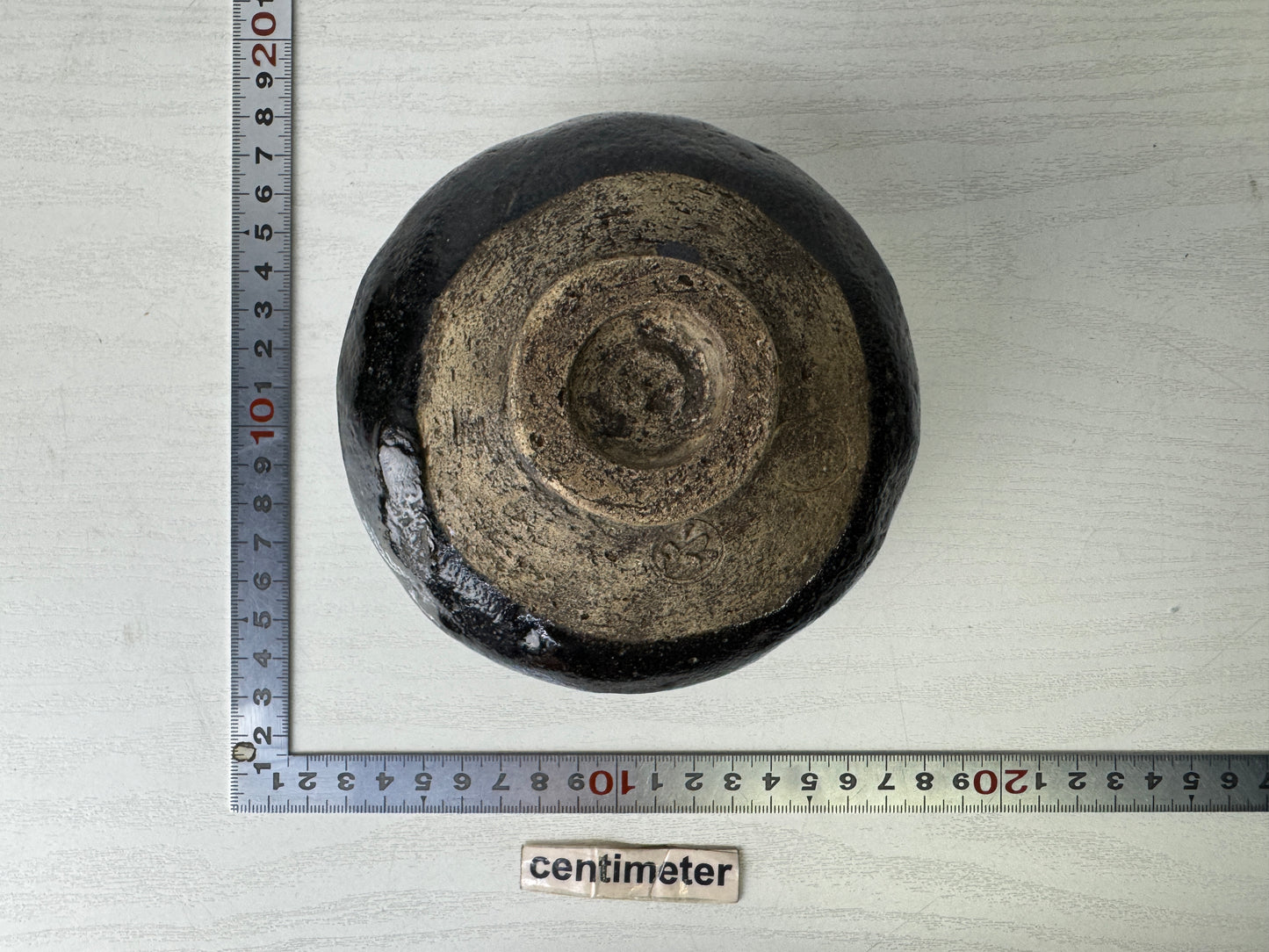 Y9975 CHAWAN Raku-ware black bowl signed box Ryonyu Japan antique tea ceremony