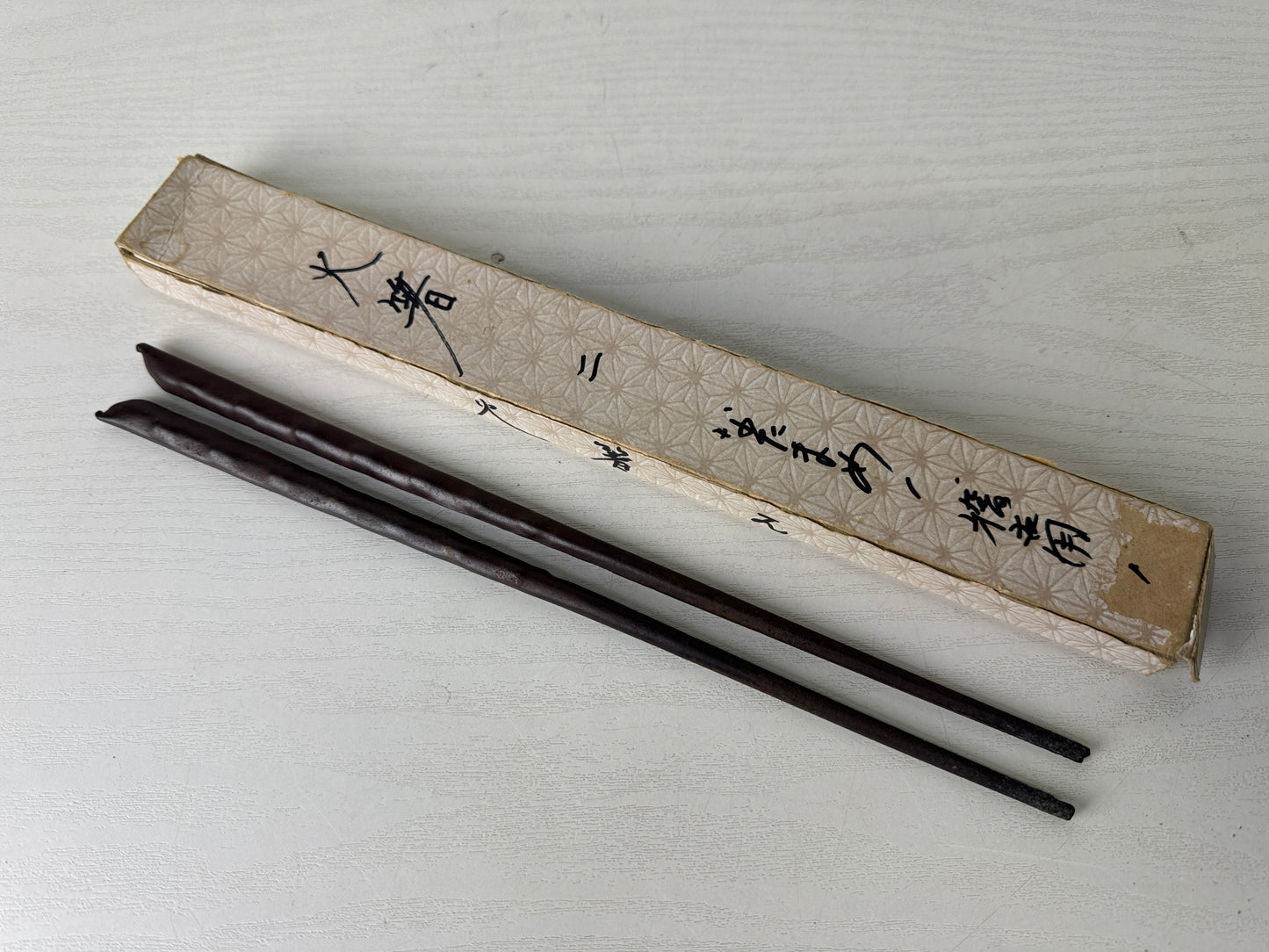 Y9977 HIBASHI Iron chopsticks fire tongs Japan Tea Ceremoy utensils antique