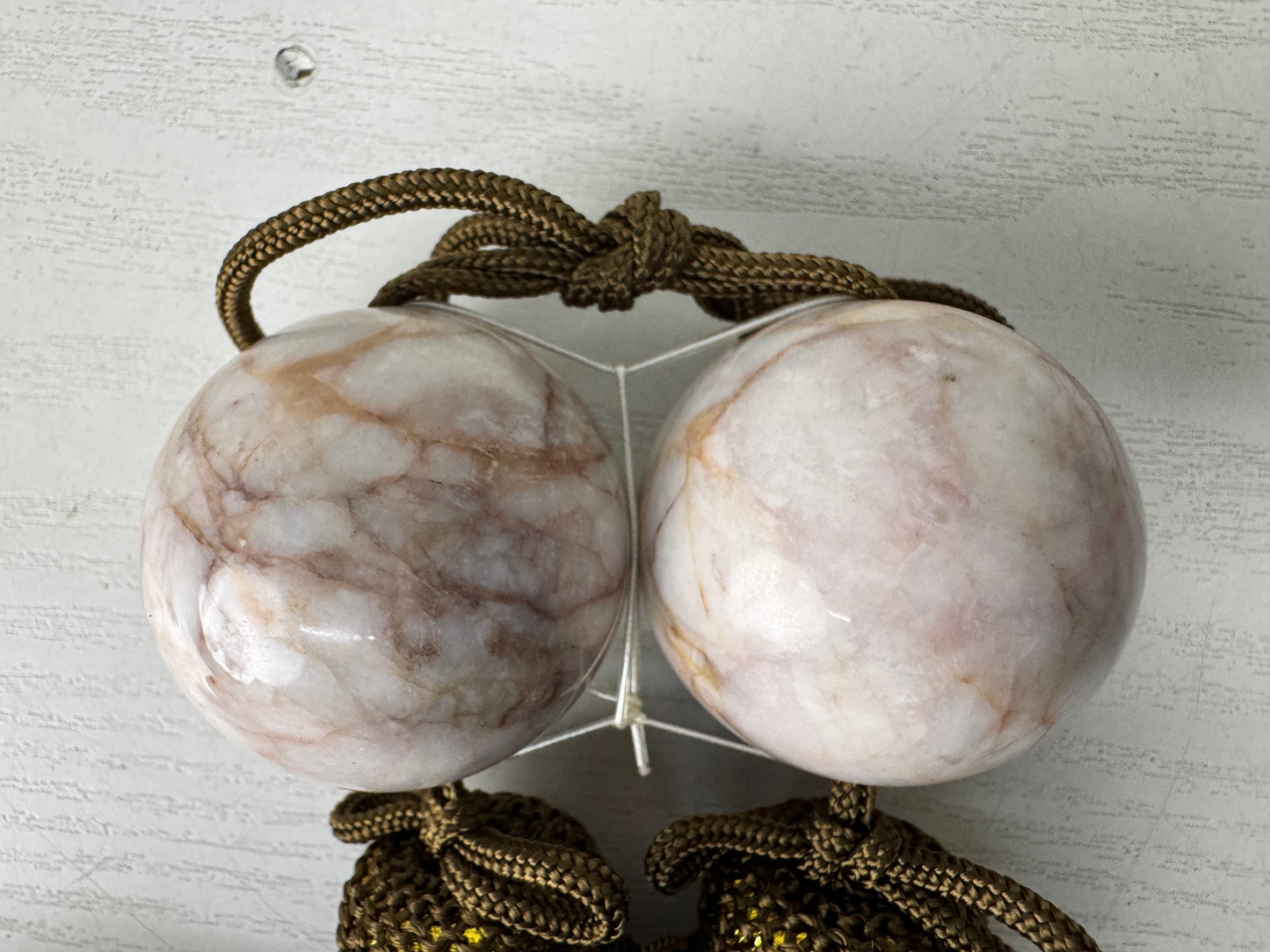 Y9980 FUCHIN Round ball box Japan antique kakejiku Hanging Scroll Weight decor