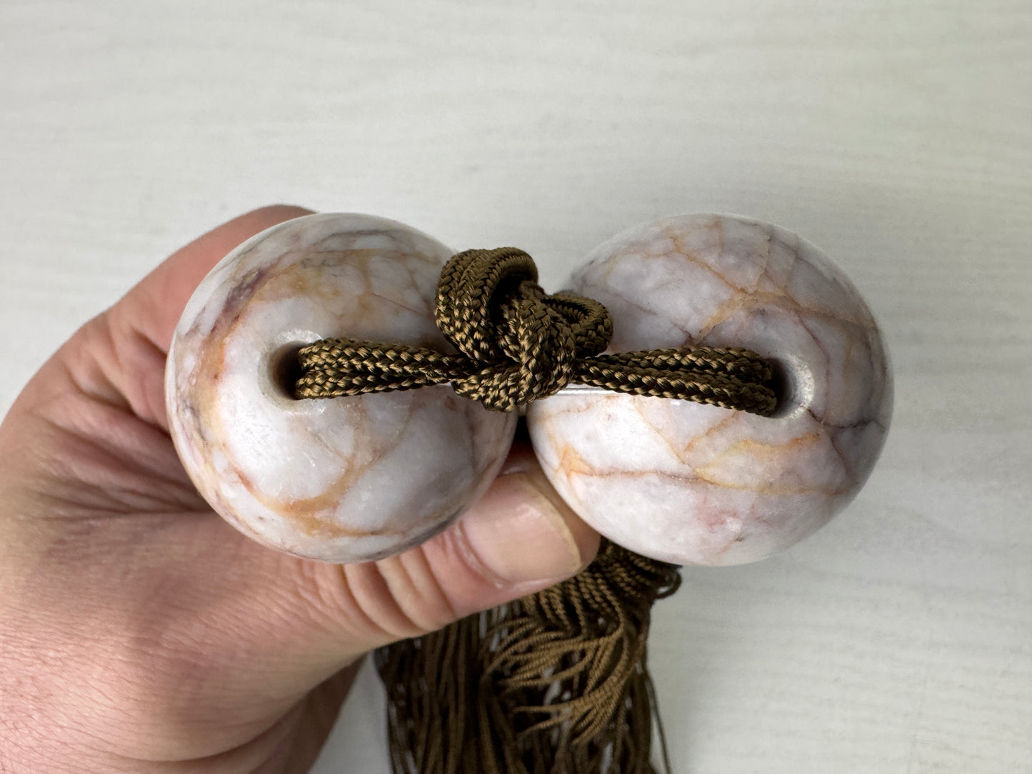 Y9980 FUCHIN Round ball box Japan antique kakejiku Hanging Scroll Weight decor