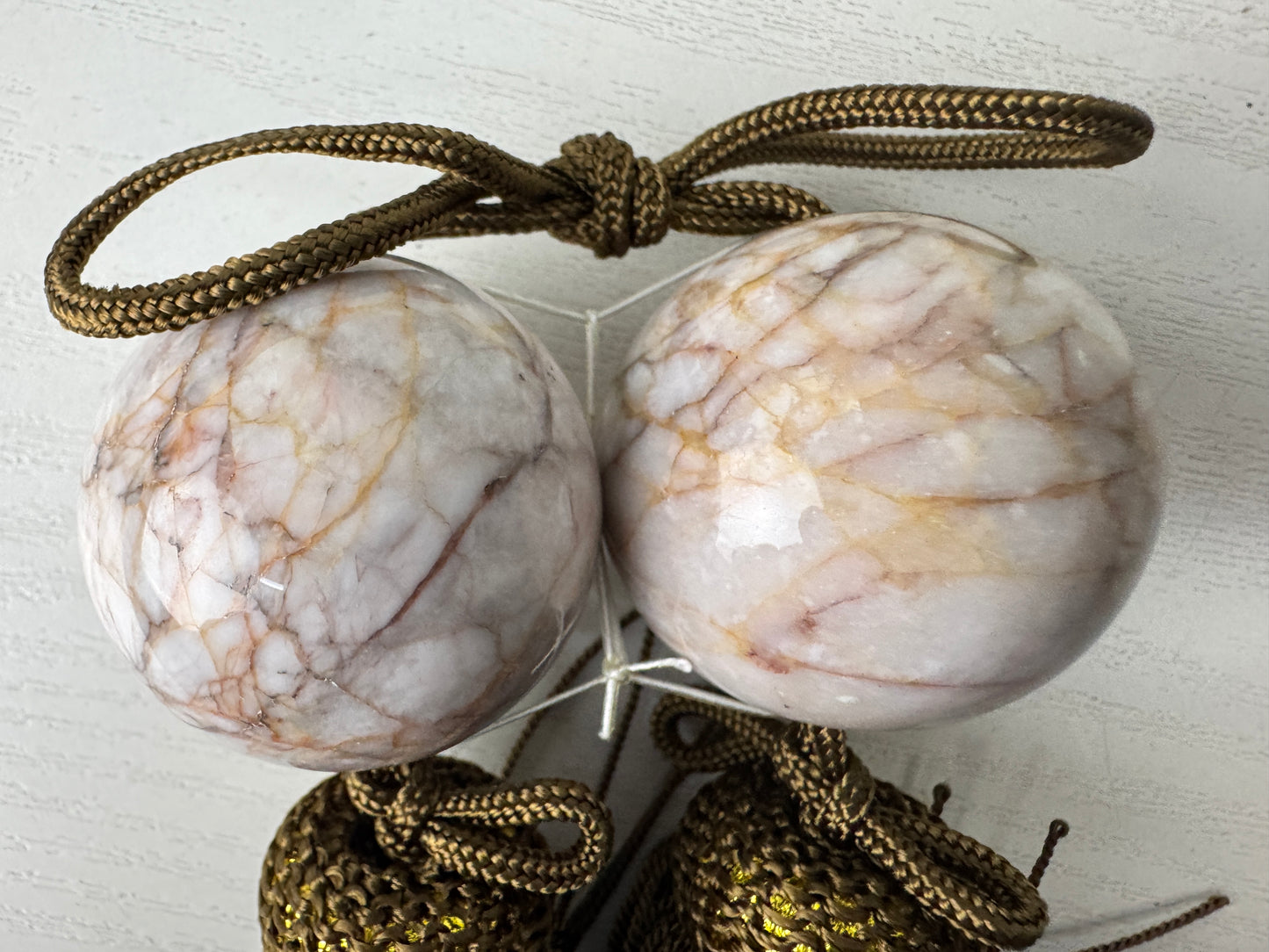 Y9980 FUCHIN Round ball box Japan antique kakejiku Hanging Scroll Weight decor