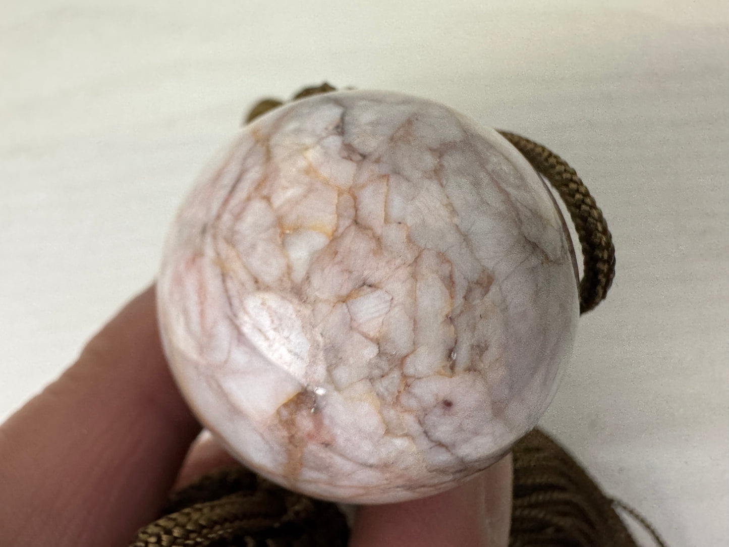 Y9980 FUCHIN Round ball box Japan antique kakejiku Hanging Scroll Weight decor