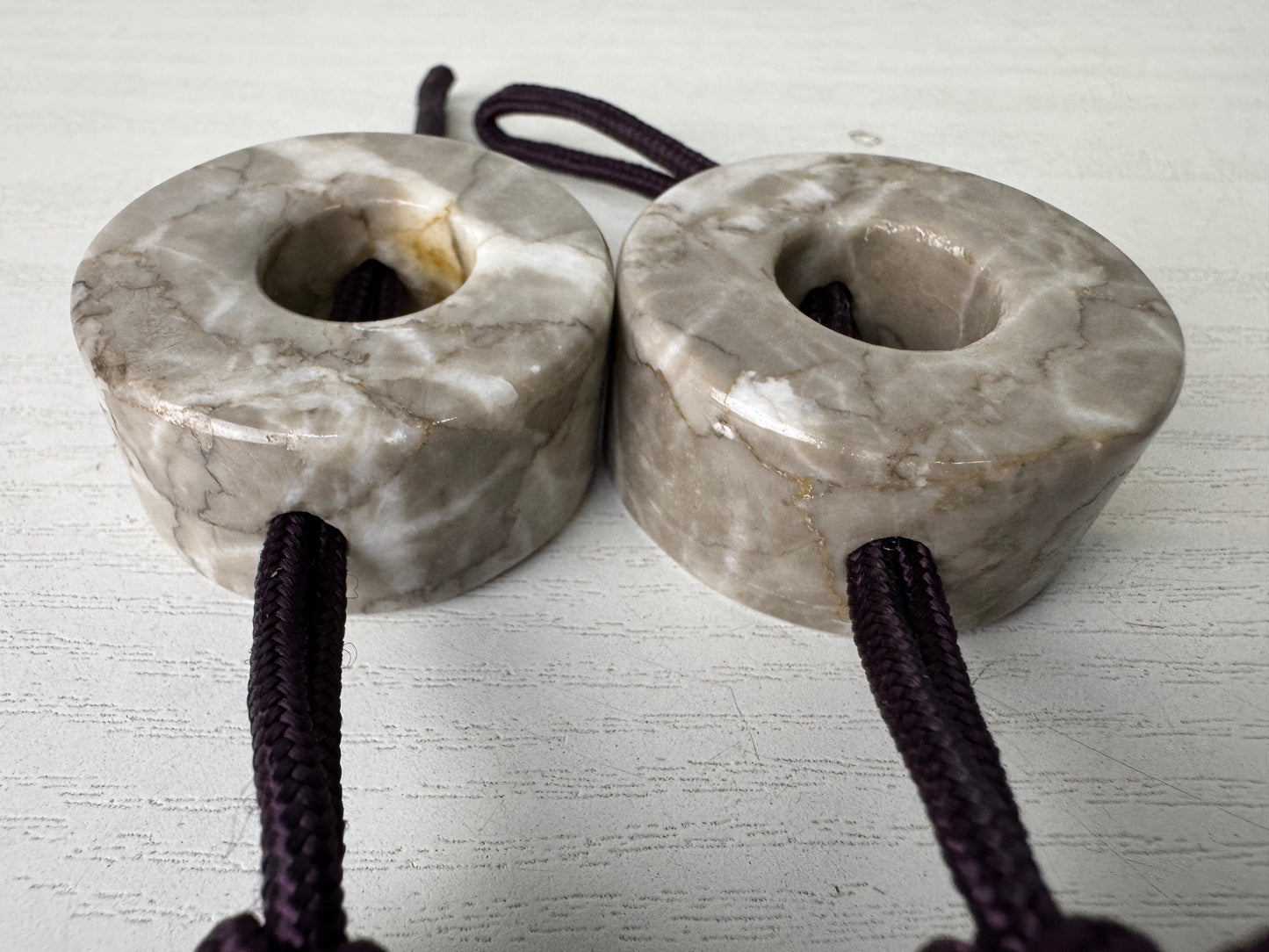 Y9981 FUCHIN Donut-shaped box Japan antique kakejiku Hanging Scroll Weight decor