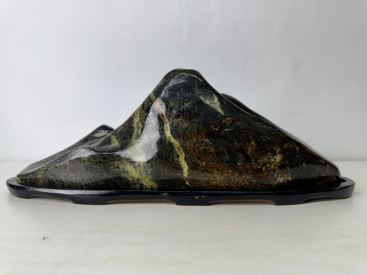 Y9988 OKIMONO Suiseki viewing stone wooden stand Japan antique interior ornament