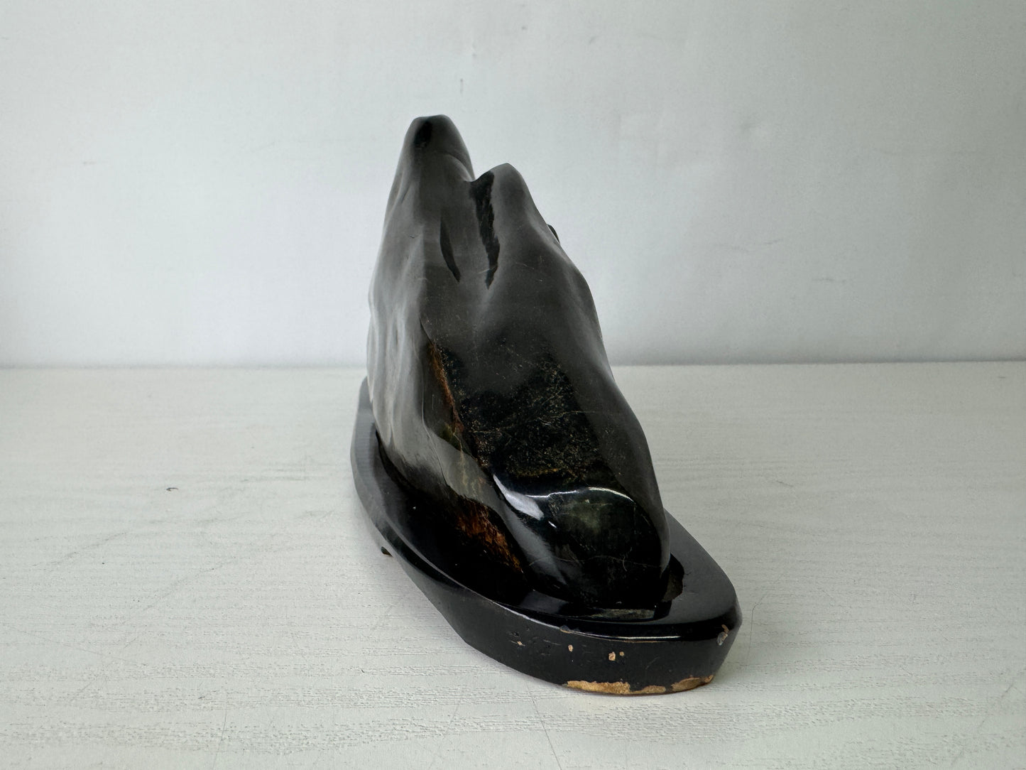 Y9988 OKIMONO Suiseki viewing stone wooden stand Japan antique interior ornament