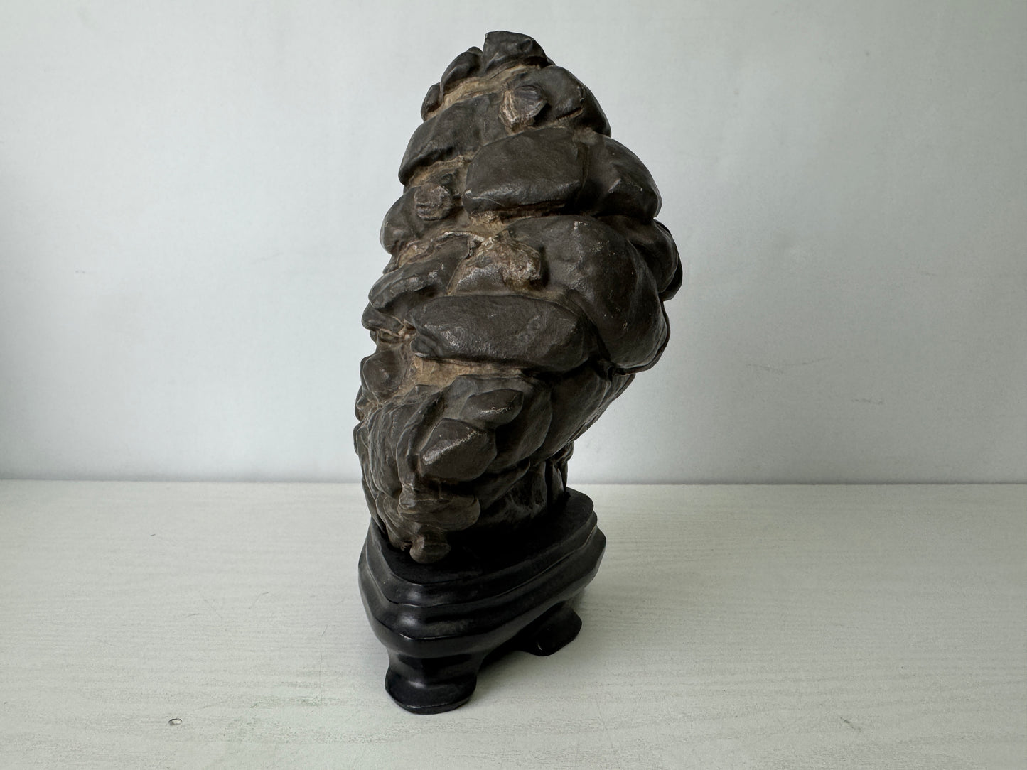 Y9989 OKIMONO Septarium wooden stand Suiseki viewing stone Japan antique decor