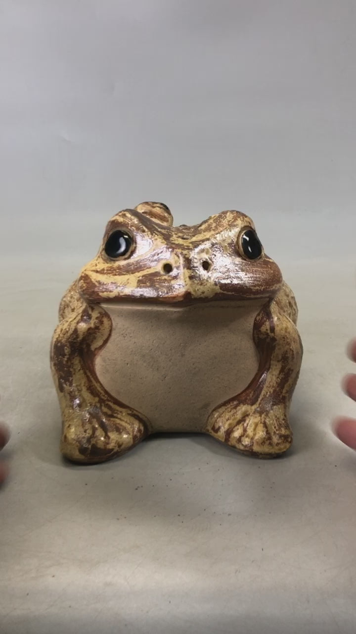 置物 g eyes Fukui Japanese Plaster Fukusuke Doll Piggy Bank Statue Lucky Charm Vtg