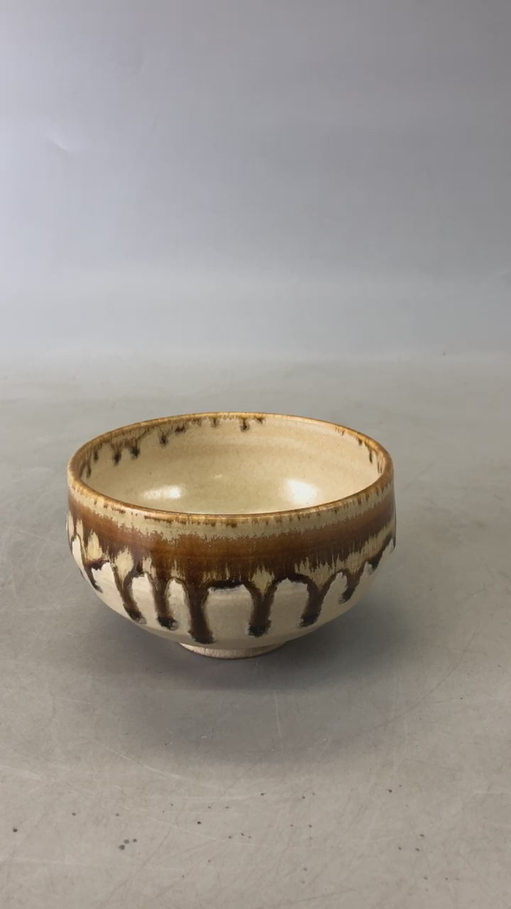 Y6766 [VIDEO] CHAWAN Kyo-ware bowl signed Japan antique tea