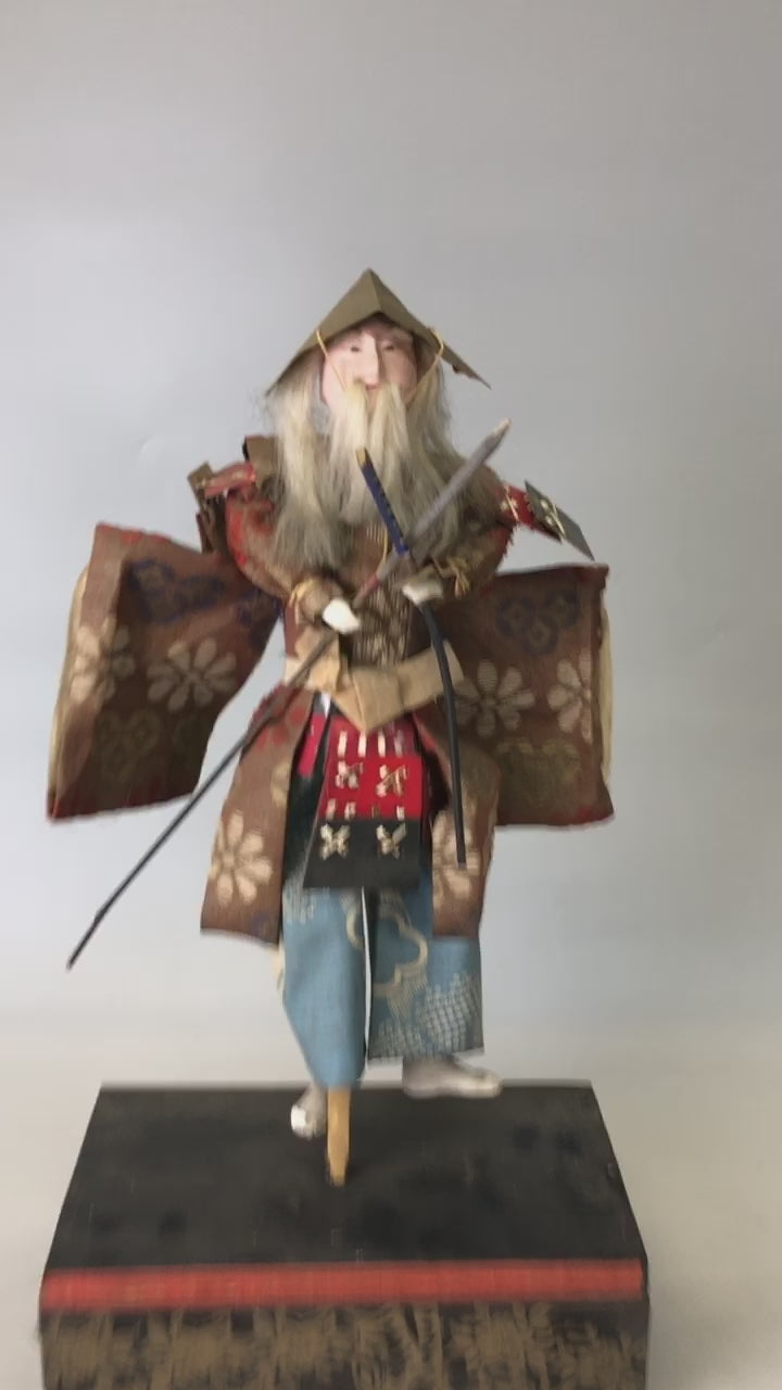 Y6676 [VIDEO] NINGYO Kimekomi doll White haired Samurai figurine