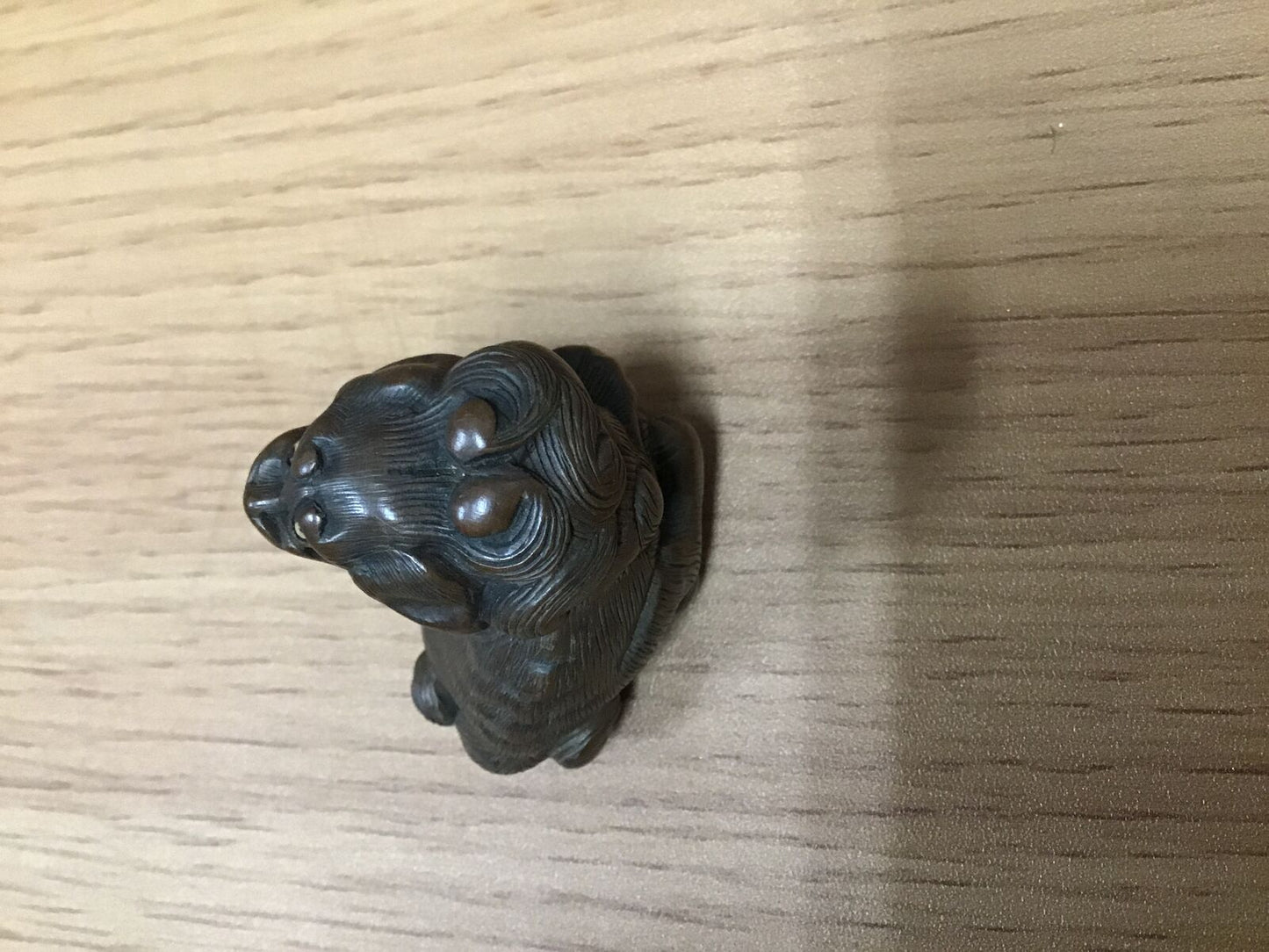 Y0268 NETSUKE Edo period Ball and lion Japanese Traditional Antique figure