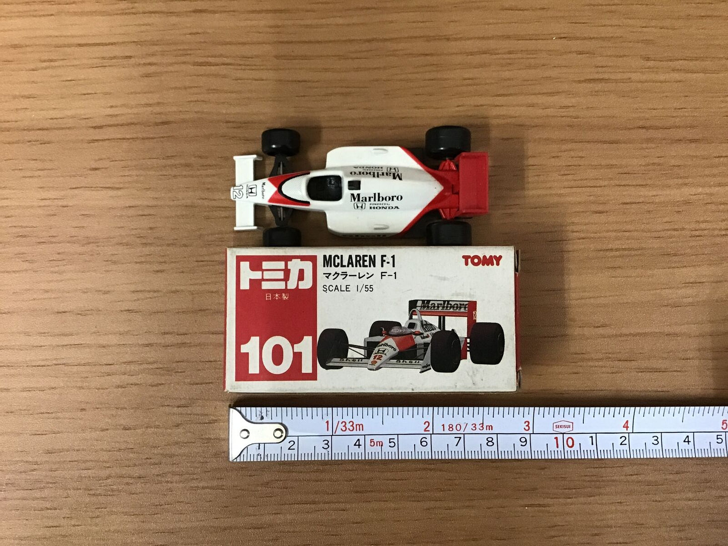 Y0111 TOMICA McLaren F-1 red box TAKARA TOMY vintage mini car from Japan rare