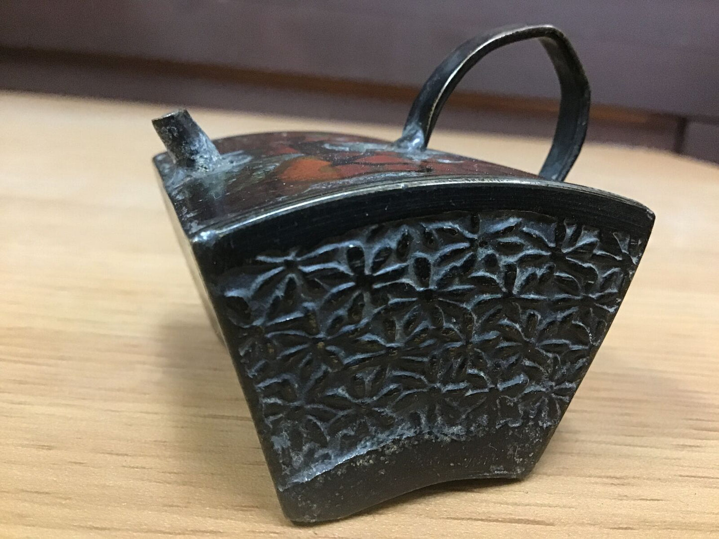 Y0857 SUITEKI Copper stationery suzuri water pot handle Japanese antique vintage