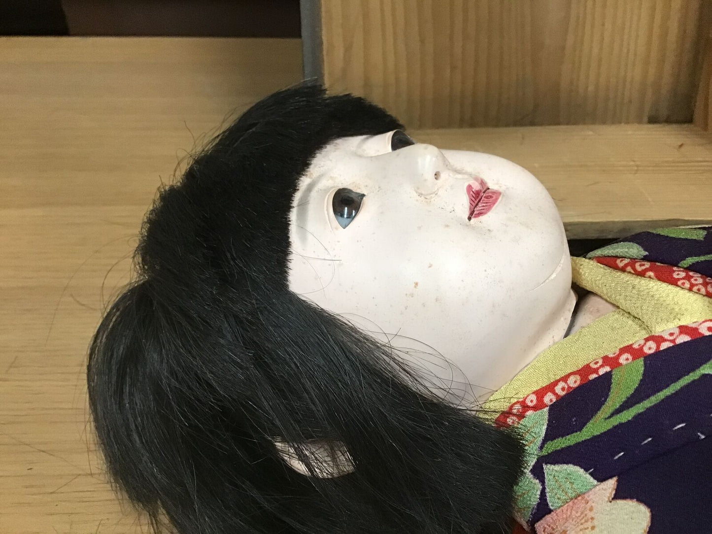 Y0991 NINGYO Ichimatsu Doll kimono girl signed box Japanese vintage antique