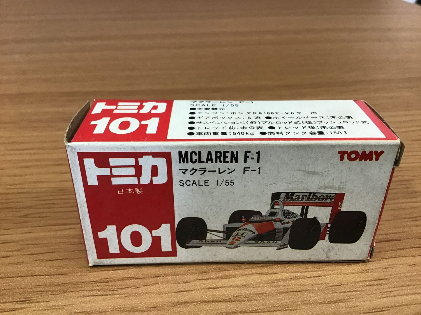 Y0111 TOMICA McLaren F-1 red box TAKARA TOMY vintage mini car from Japan rare